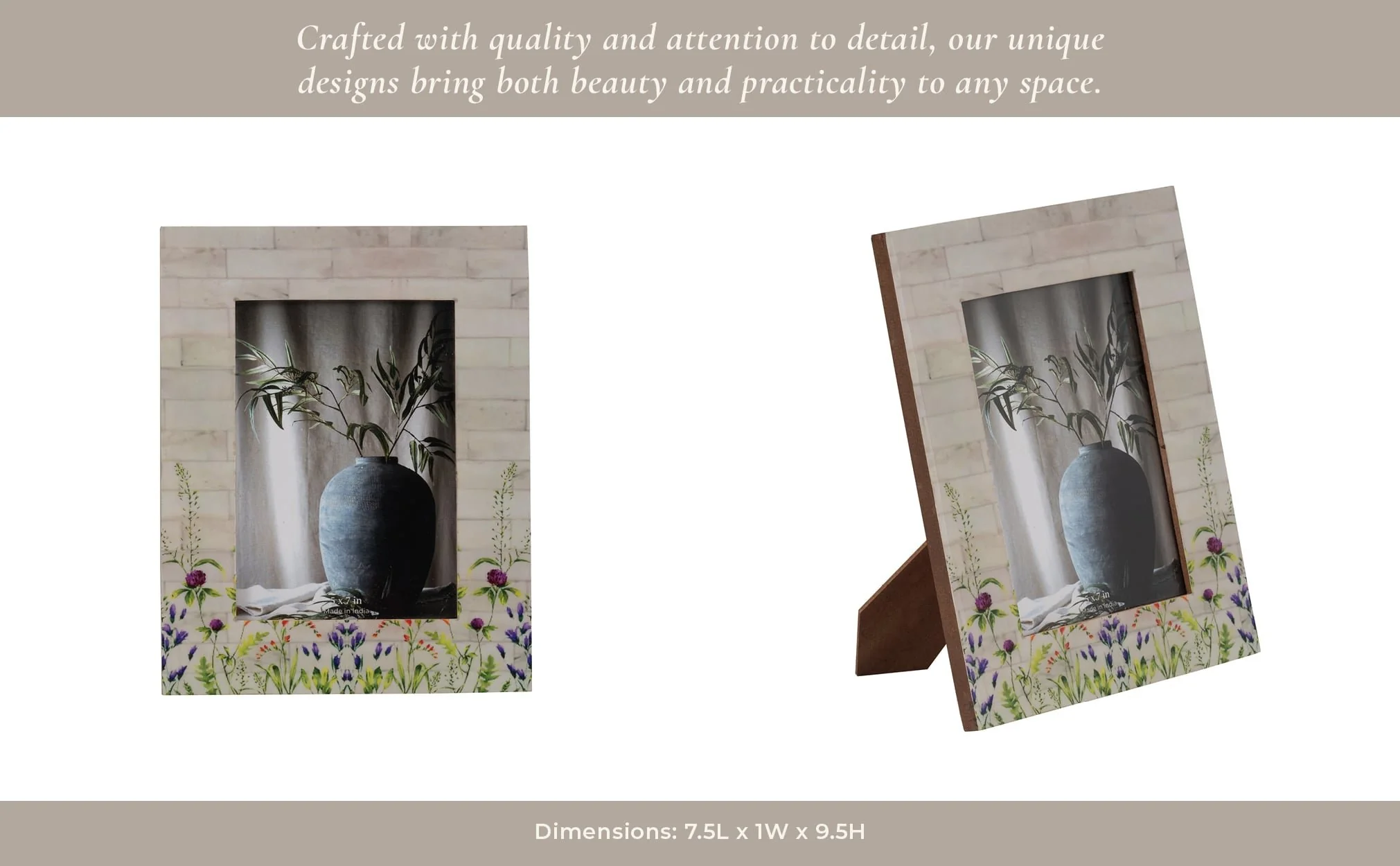 Resin, 5x7 Purple Flower Field Photo Frame, Multi - Image 15