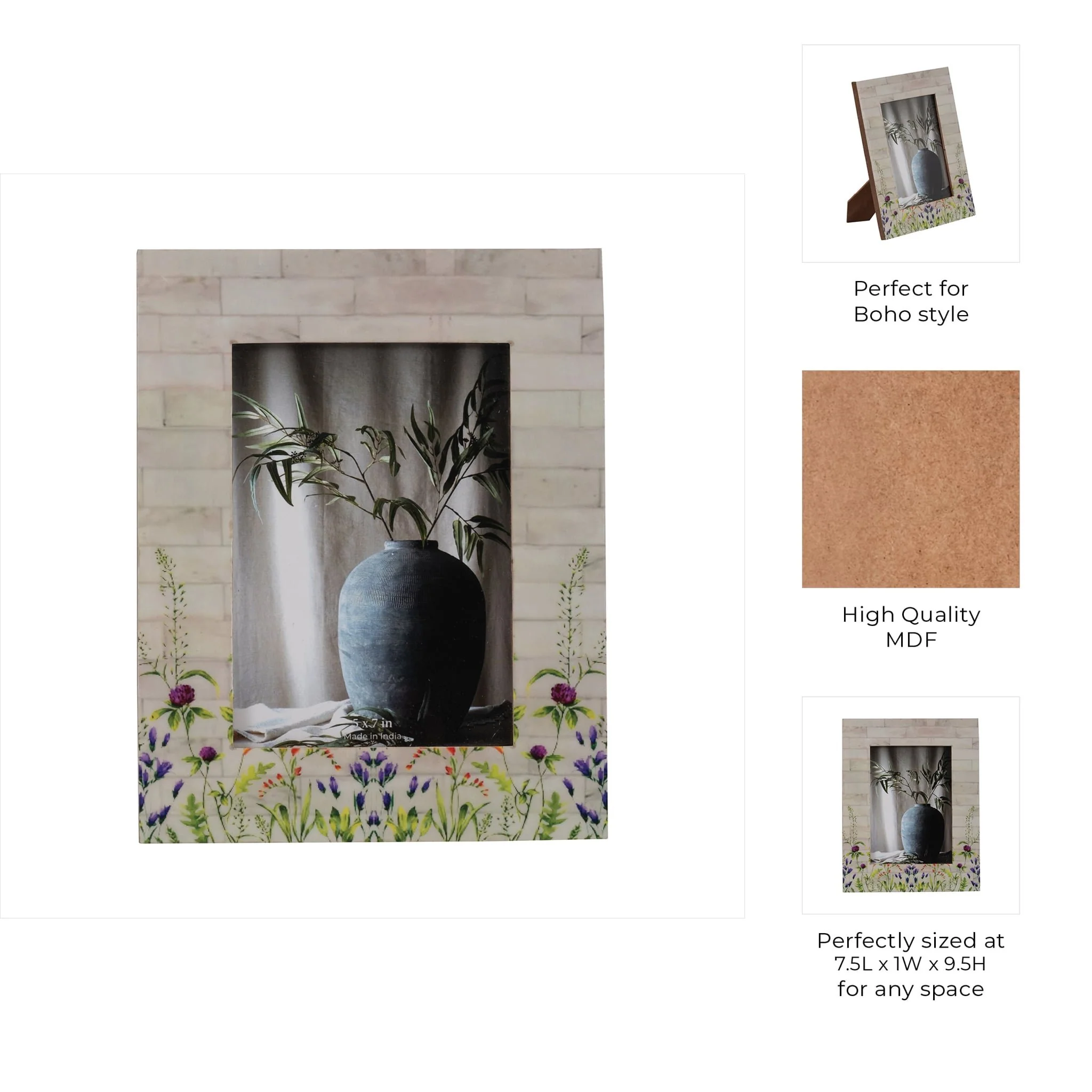 Resin, 5x7 Purple Flower Field Photo Frame, Multi - Image 8