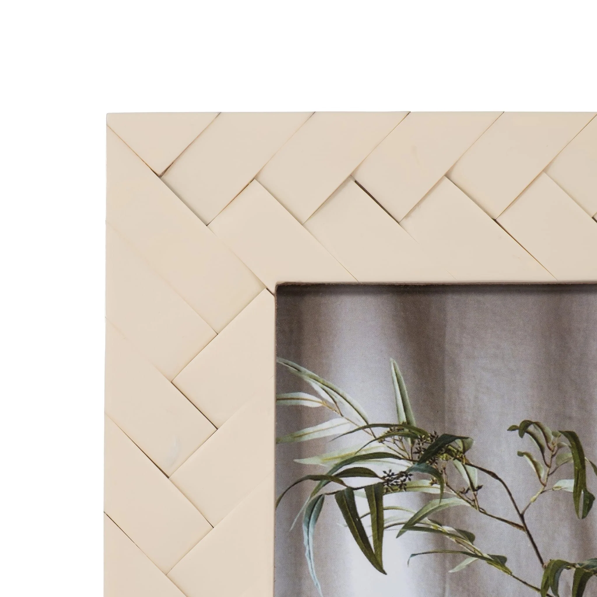 Resin, 5x7 Woven Photo Frame, Ivory - Image 4