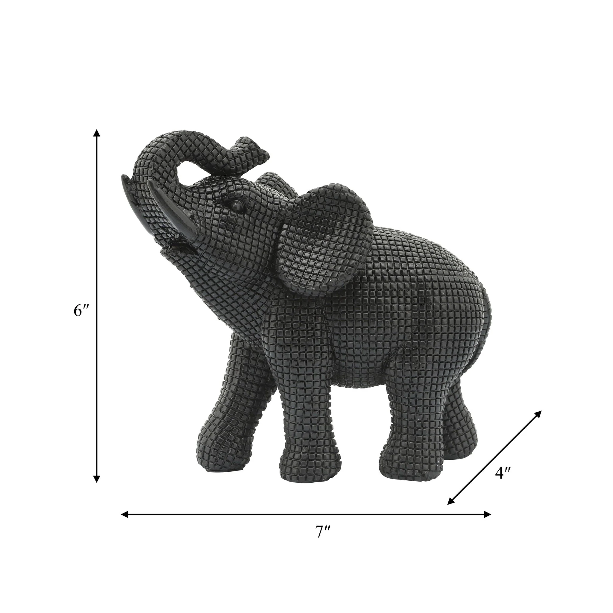 Resin 7" Elephant Table Accent, Black - Image 5