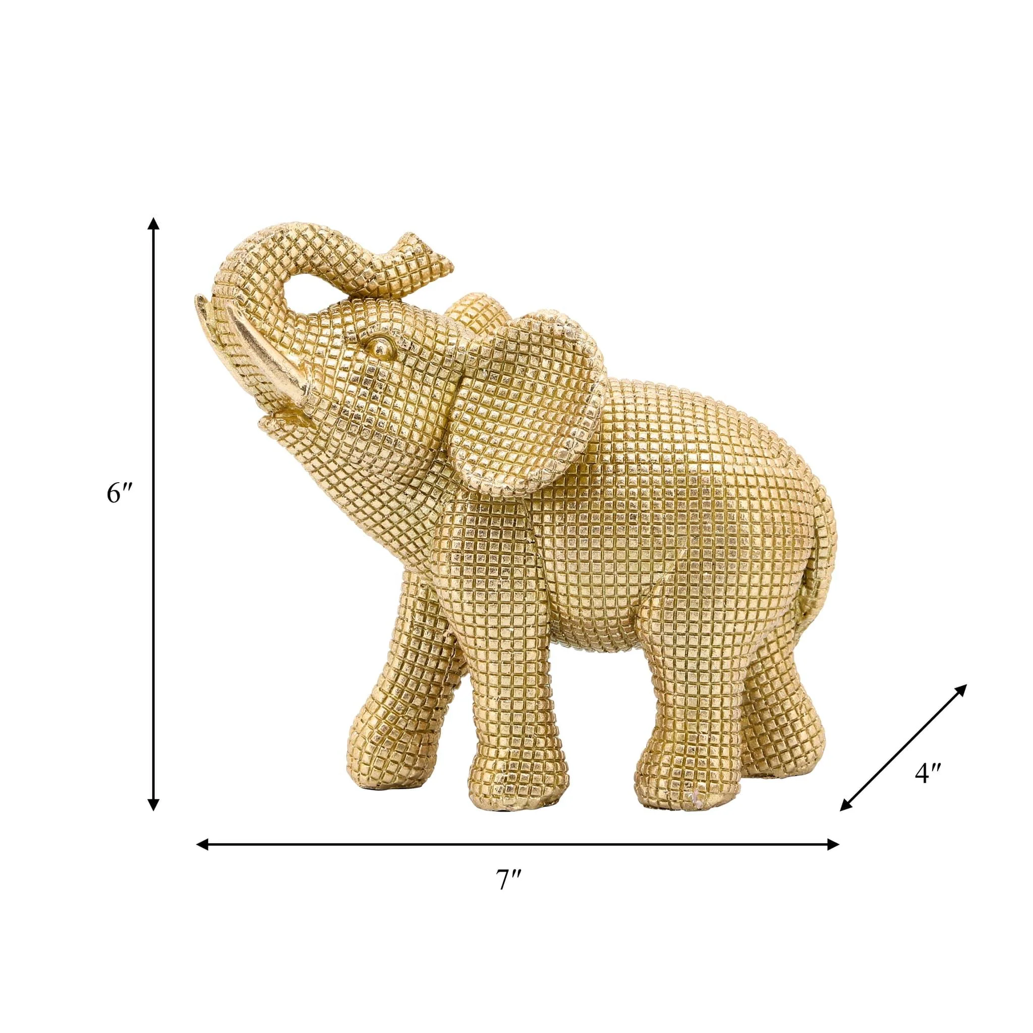 Resin 7" Elephant Table Accent, Gold - Image 5