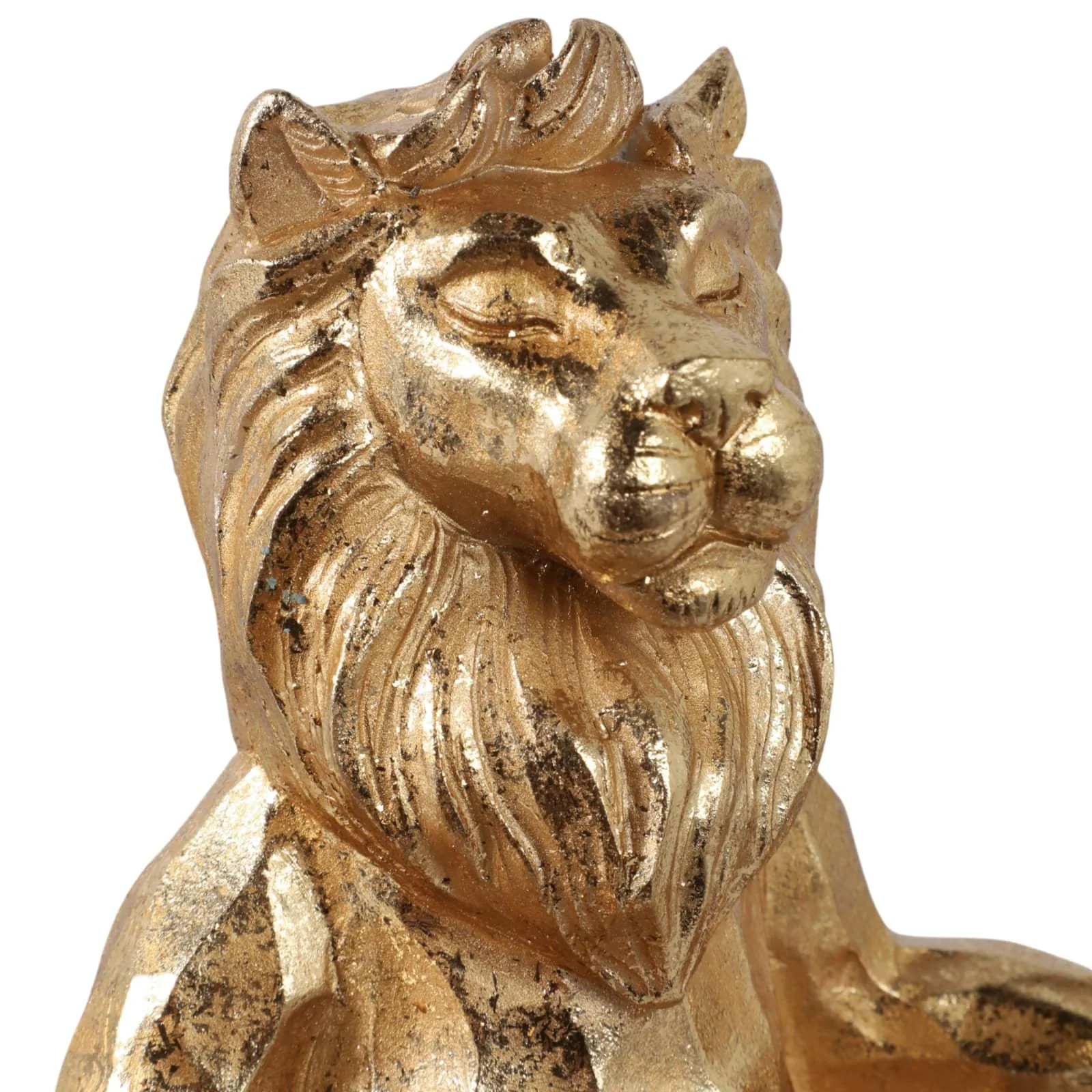Resin 7" Yoga Lion, Gold - Image 5