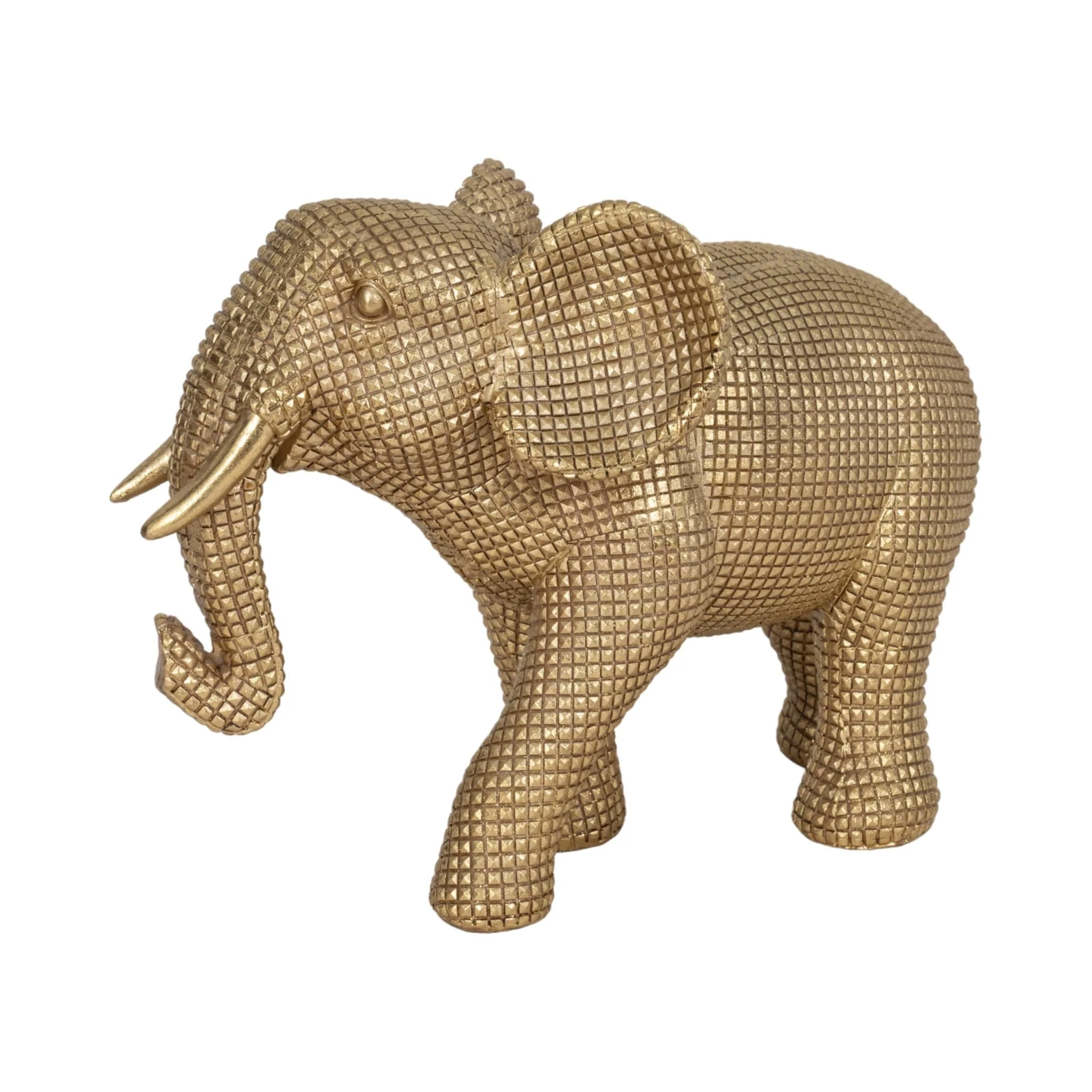 Resin, 8" Elephant Deco, Gold - Image 2