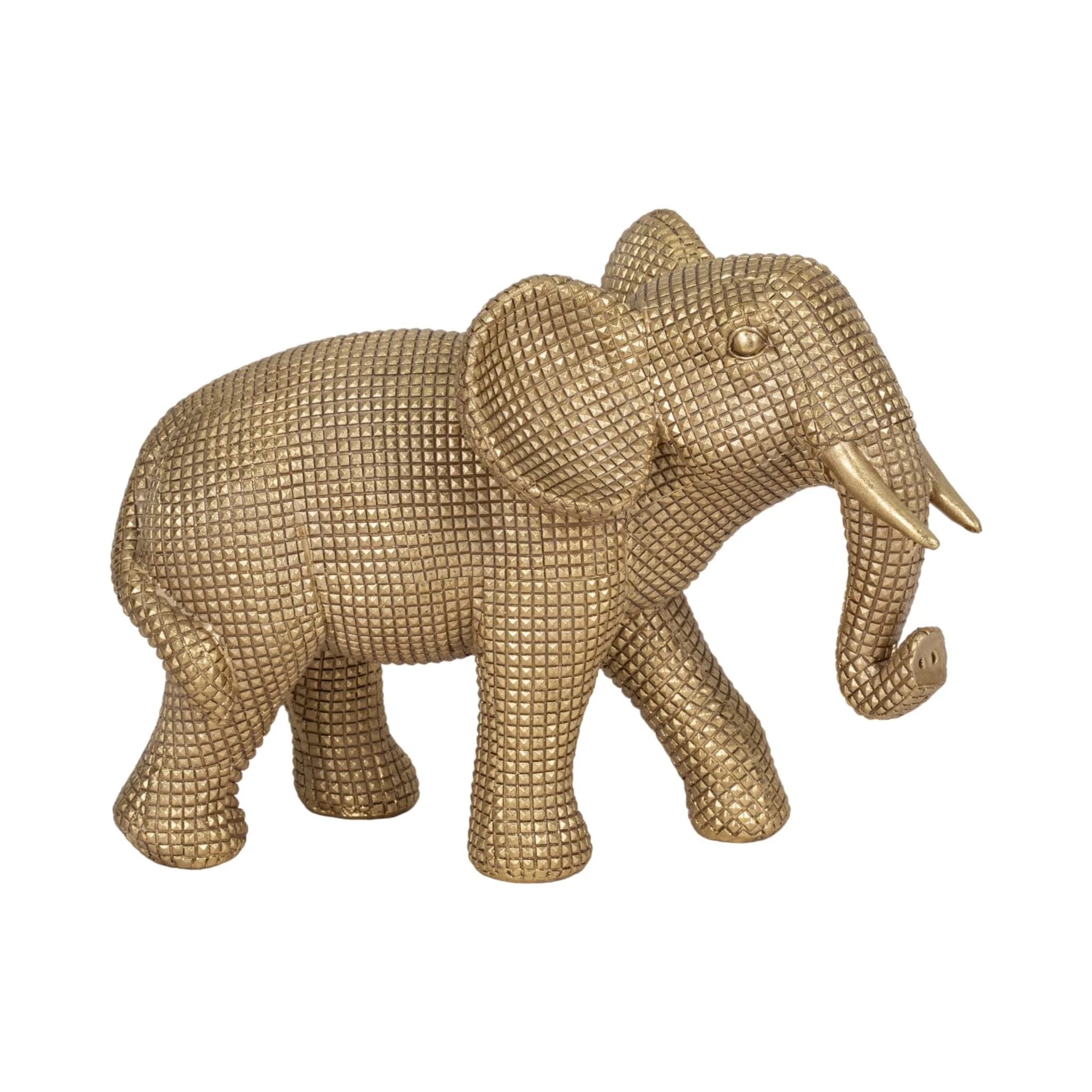 Resin, 8" Elephant Deco, Gold - Image 4