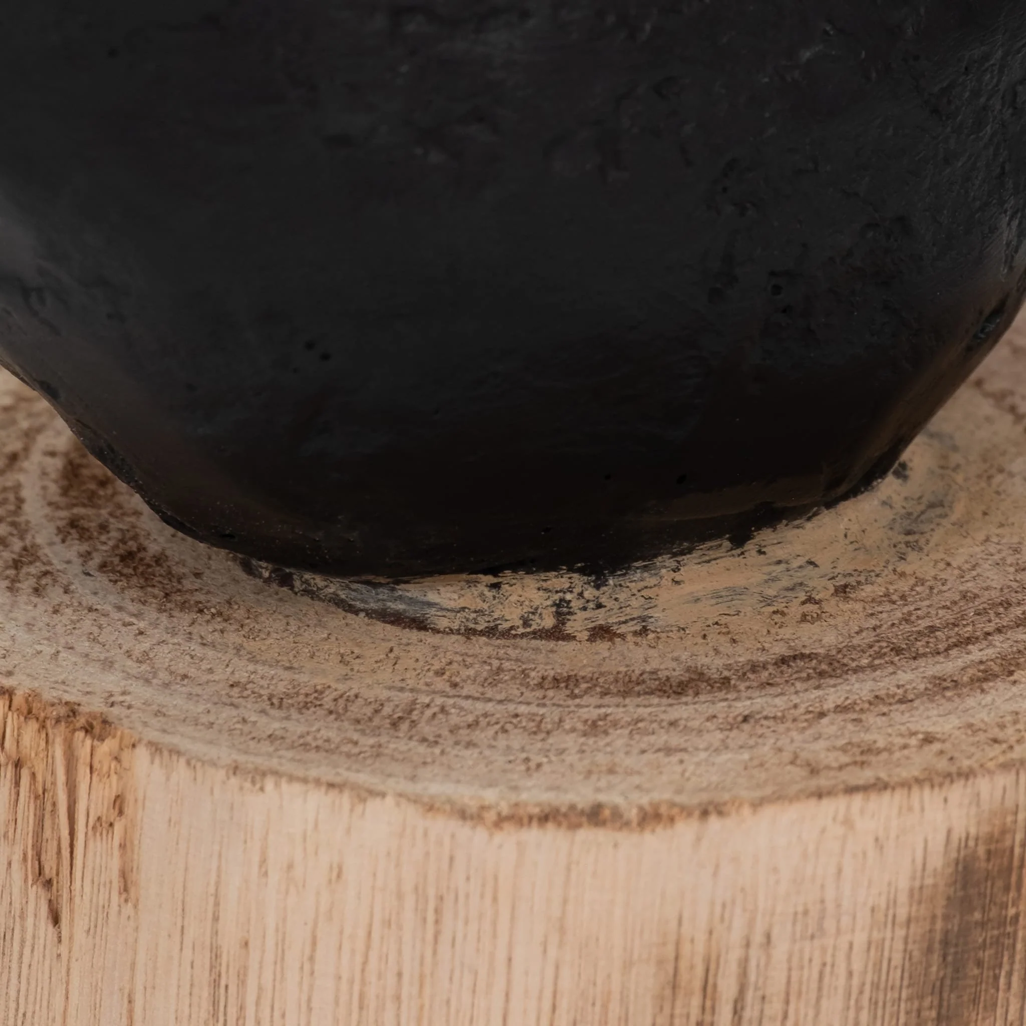 Resin, 9" Bird Perched On Log, Black/brown - Image 5