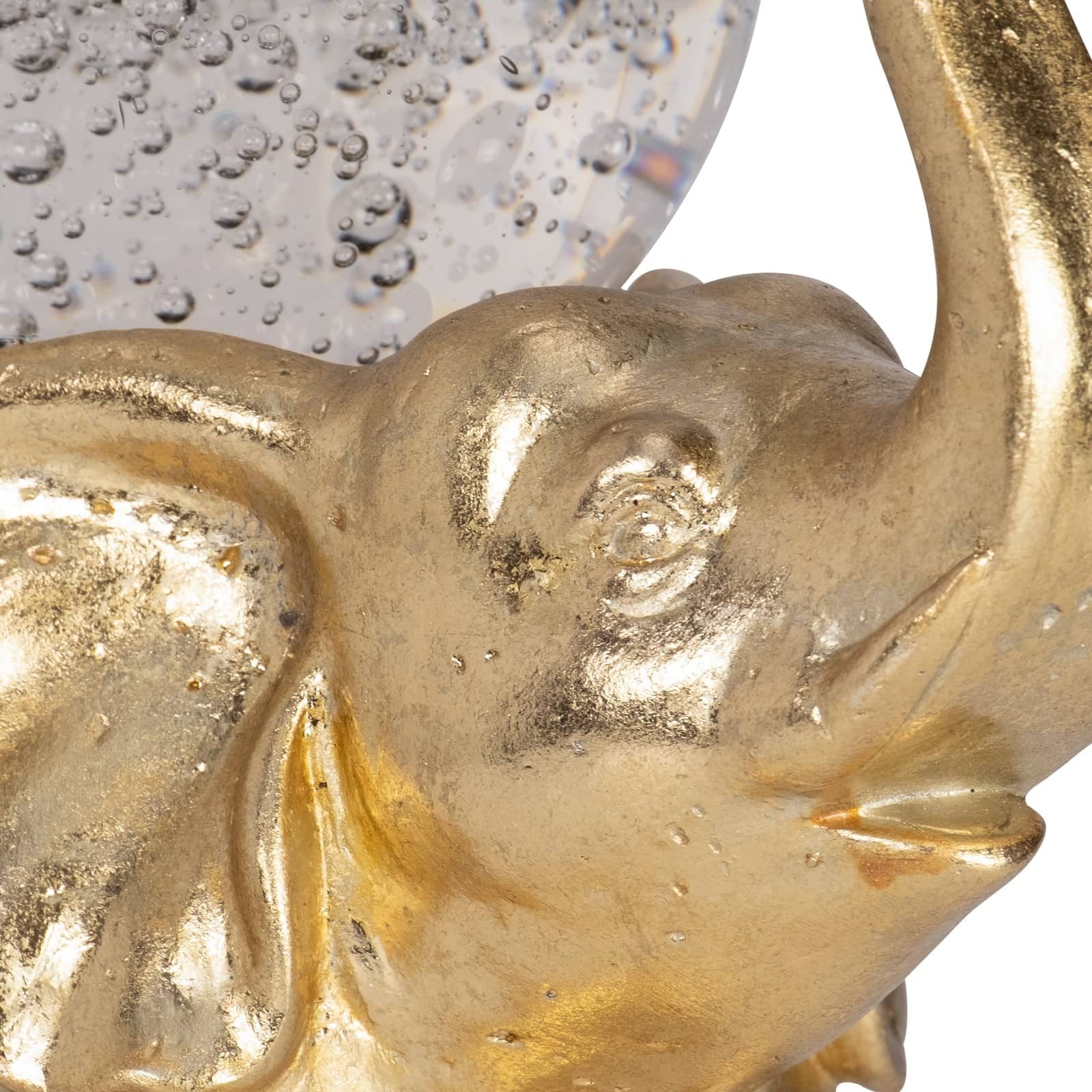 Resin, 9" Elephant W/ Crystal Ball, Gold - Image 5