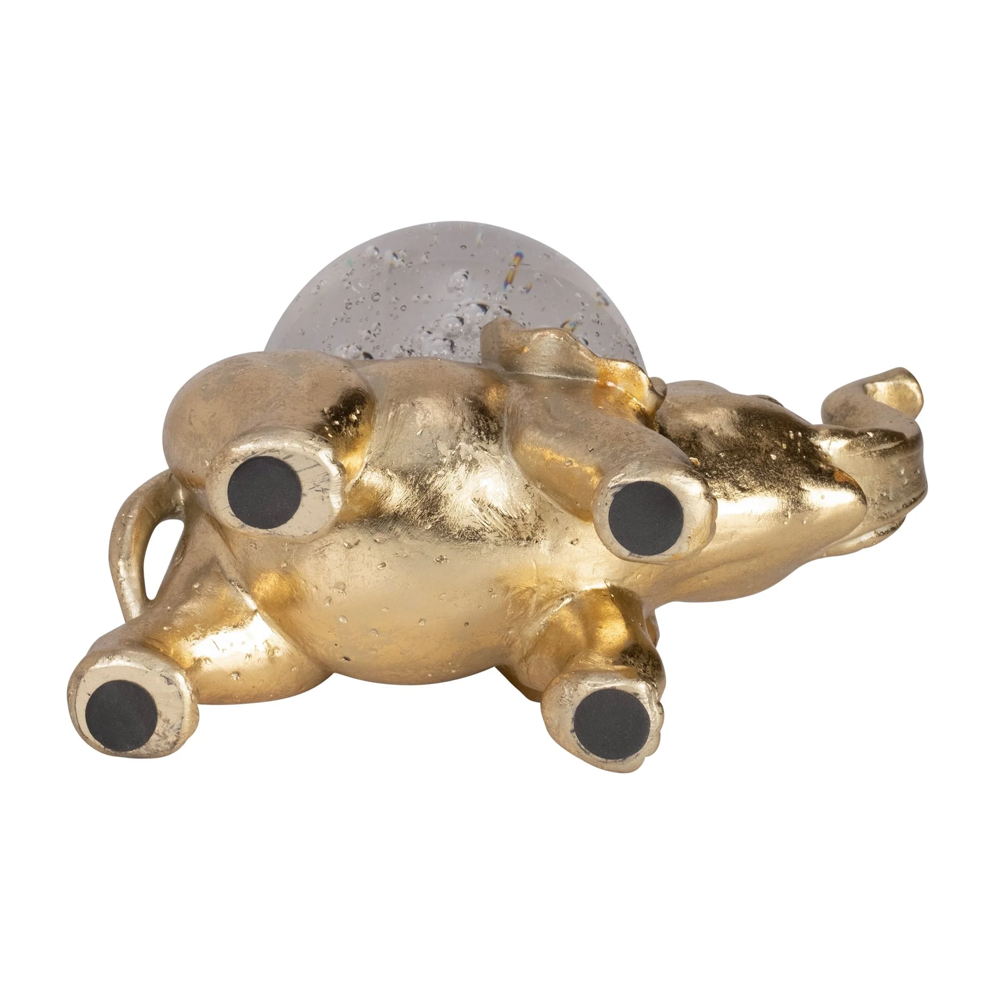 Resin, 9" Elephant W/ Crystal Ball, Gold - Image 7