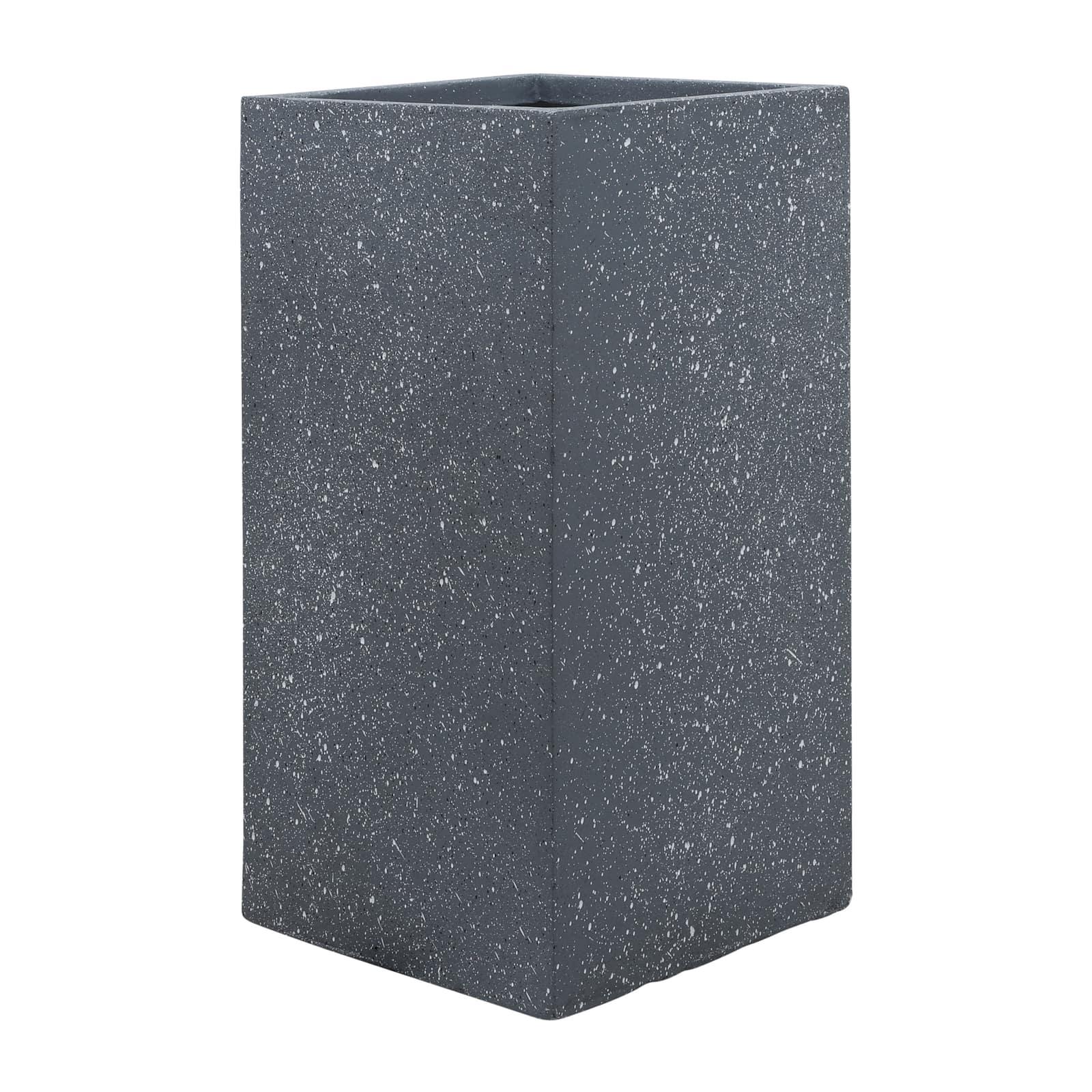Resin, S/2 11/13"d Square Nested Planters, Dk Gray - Image 2