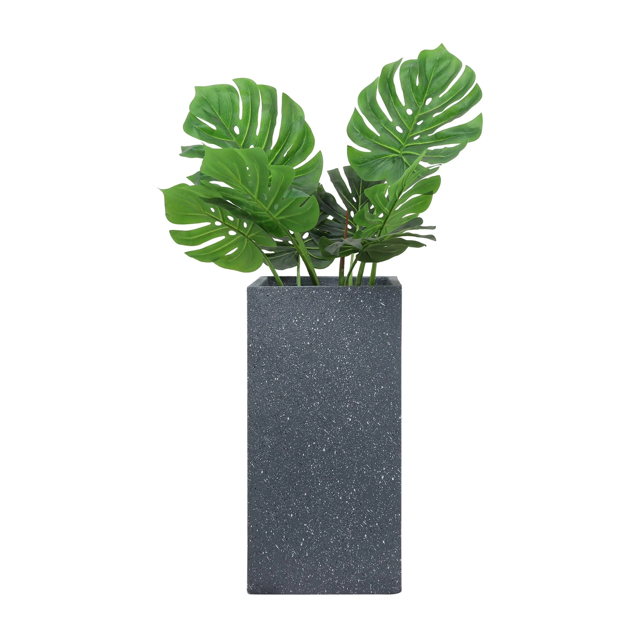 Resin, S/2 11/13"d Square Nested Planters, Dk Gray - Image 4