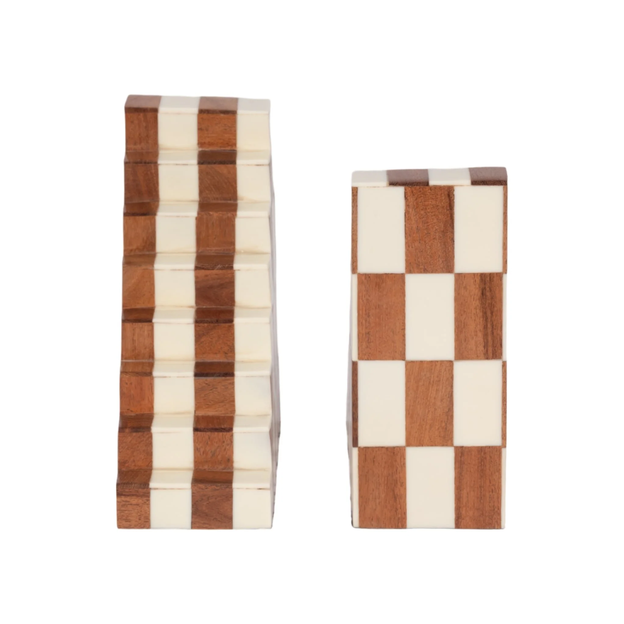 Resin, S/2 6" Steps Bookends, Ivory/natural - Image 5
