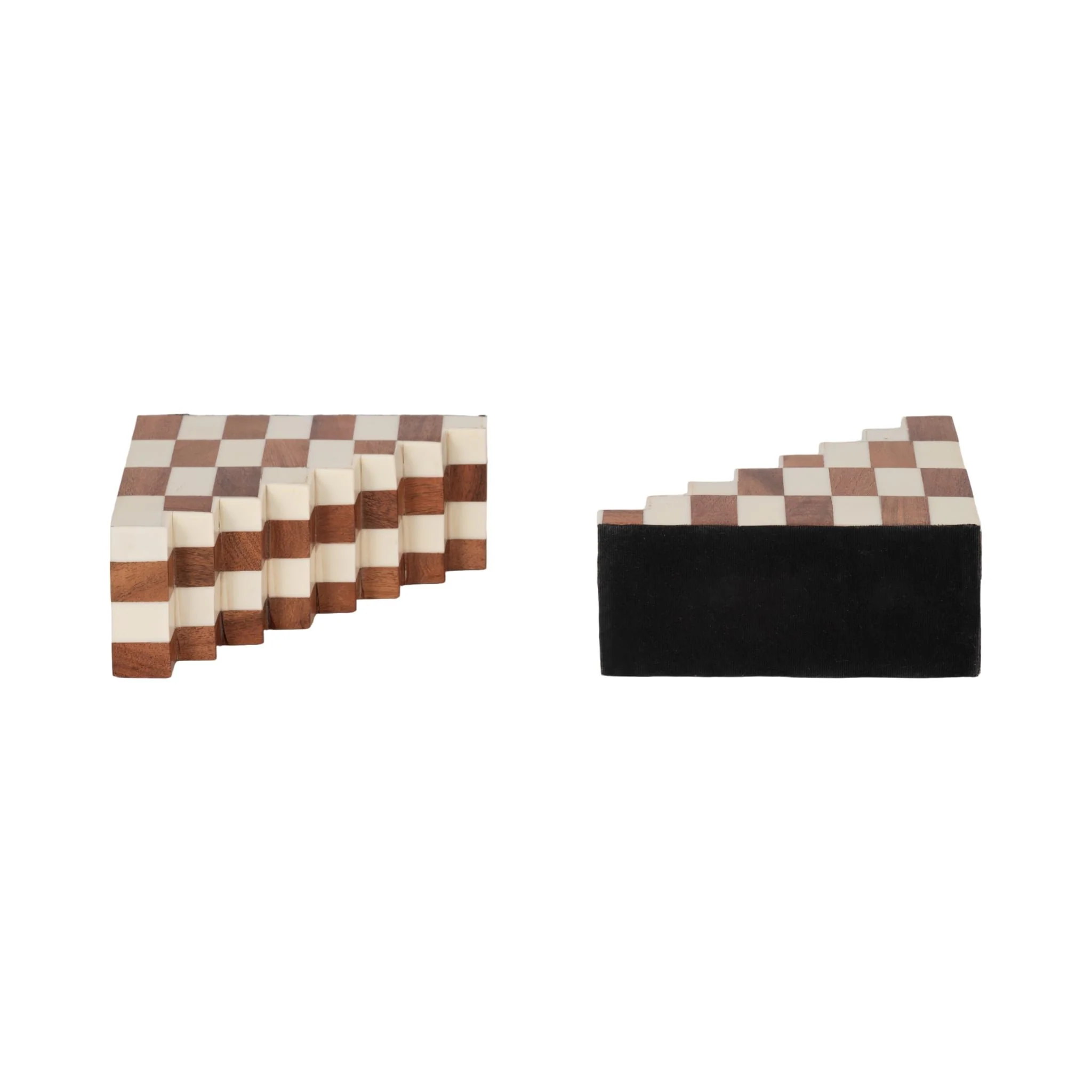 Resin, S/2 6" Steps Bookends, Ivory/natural - Image 6