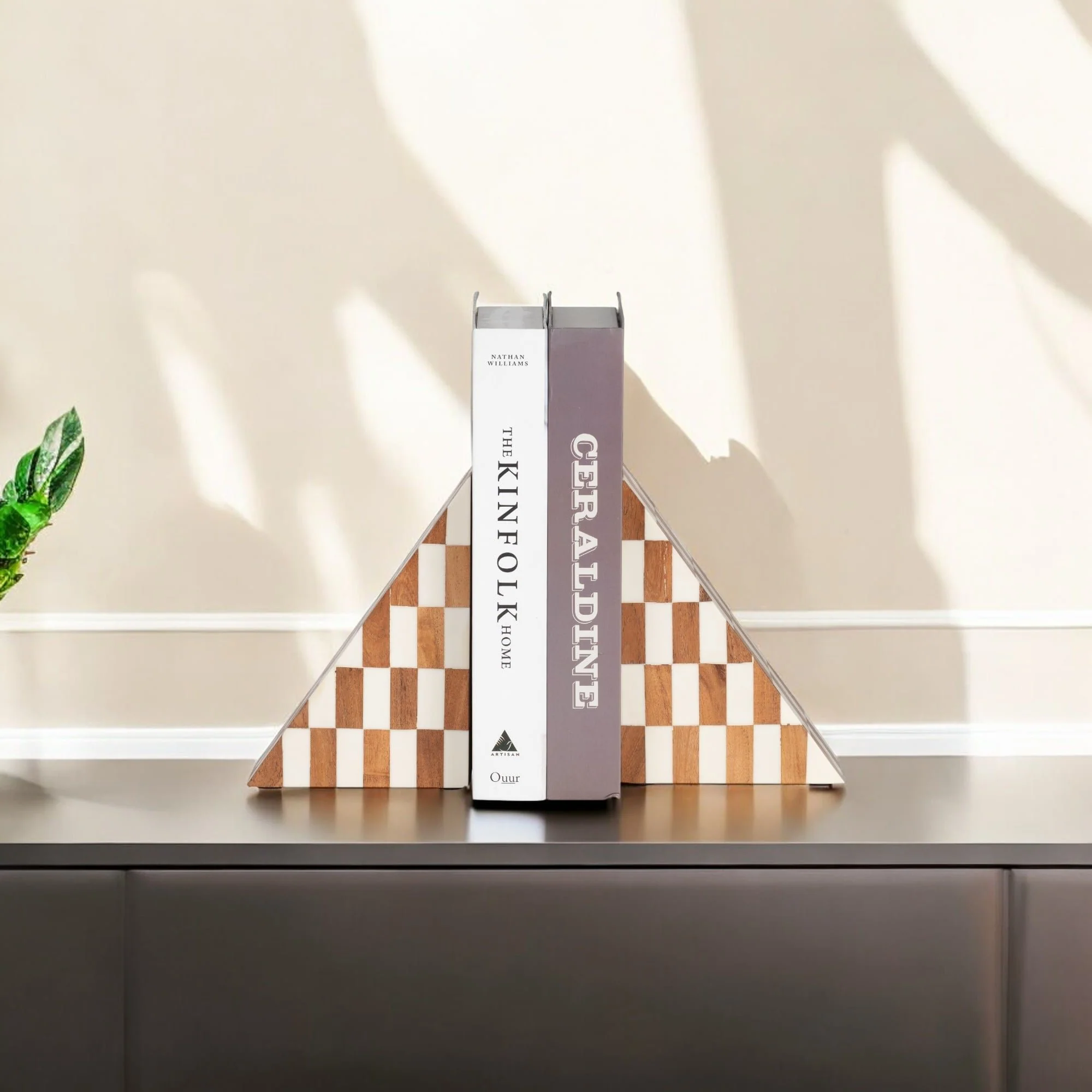 Resin, S/2 7" Right Angle Bookend, Ivory/natural - Image 9