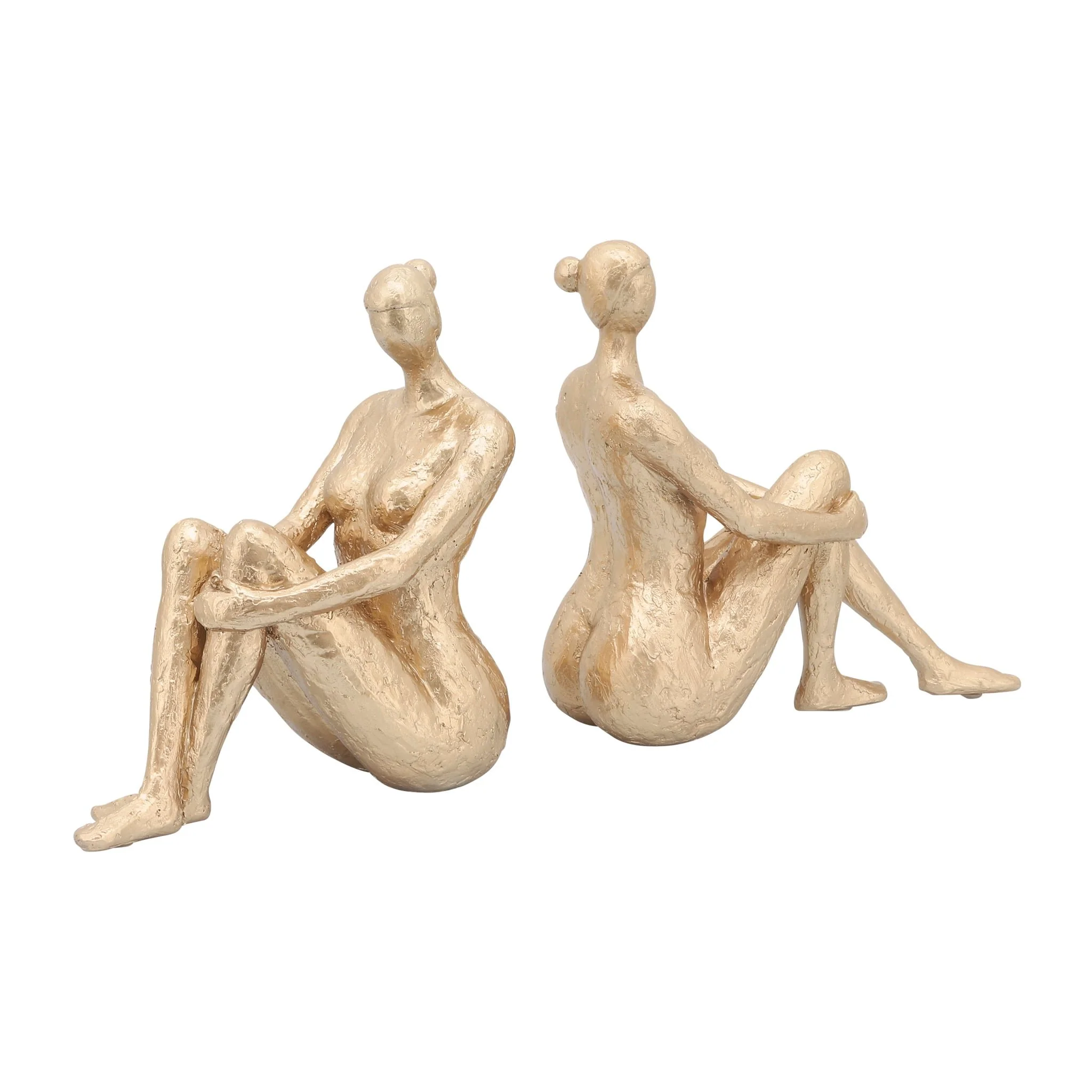 Resin, S/2 Gold Lady Bookends - Image 2