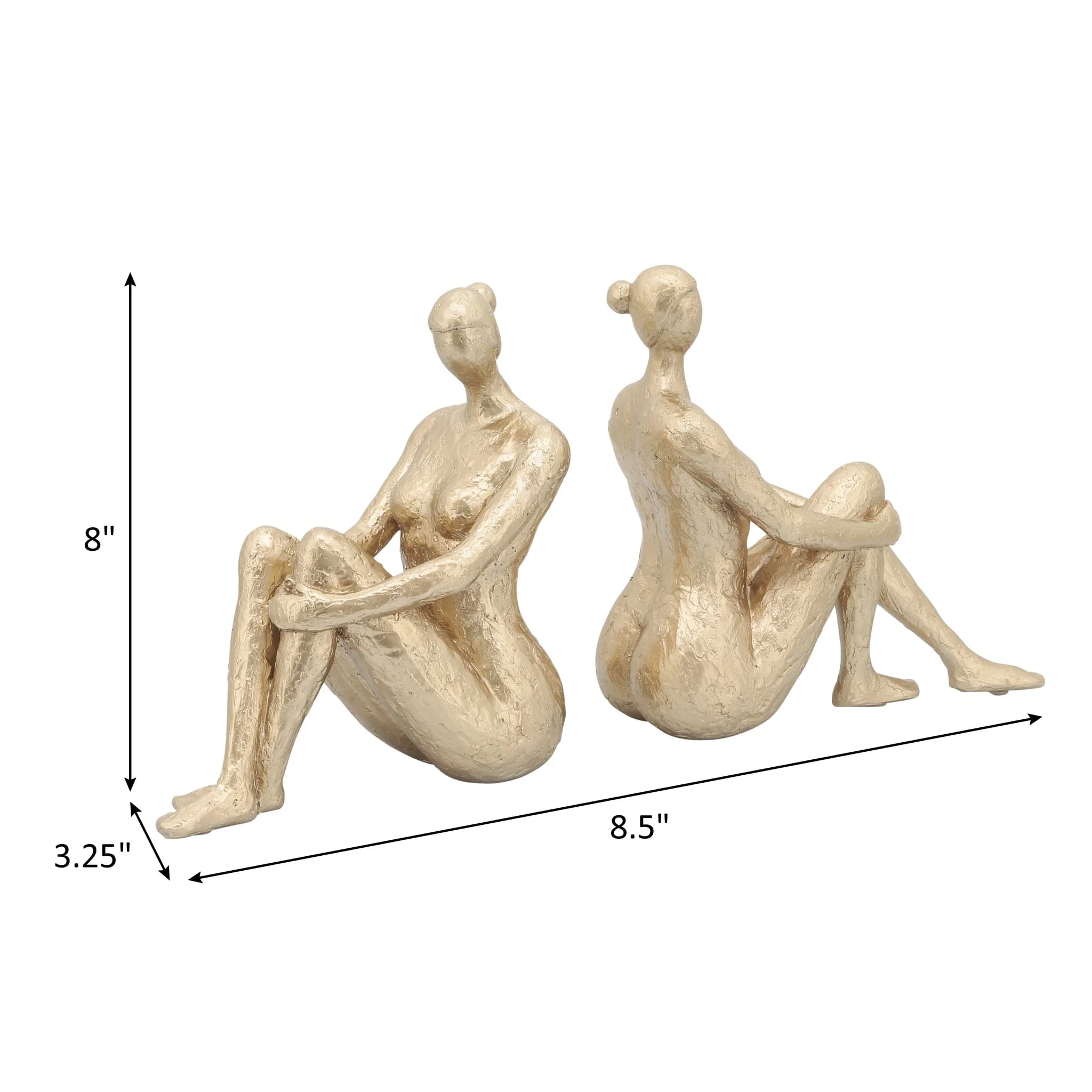 Resin, S/2 Gold Lady Bookends - Image 5