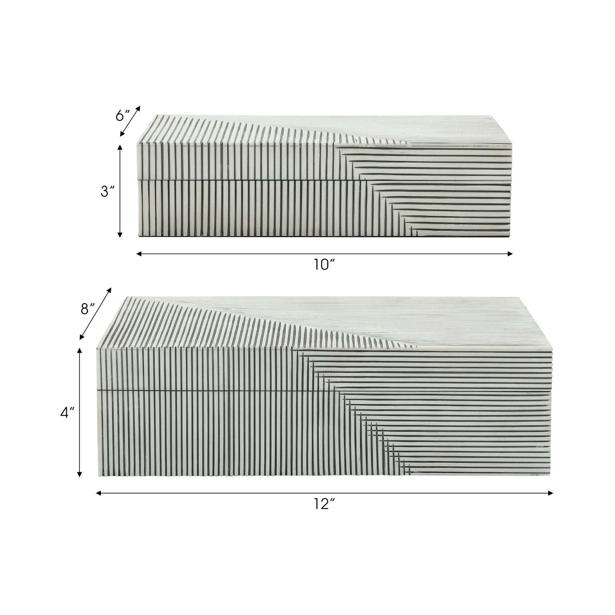 Resin S/2 Ridged Boxes, White - Image 7