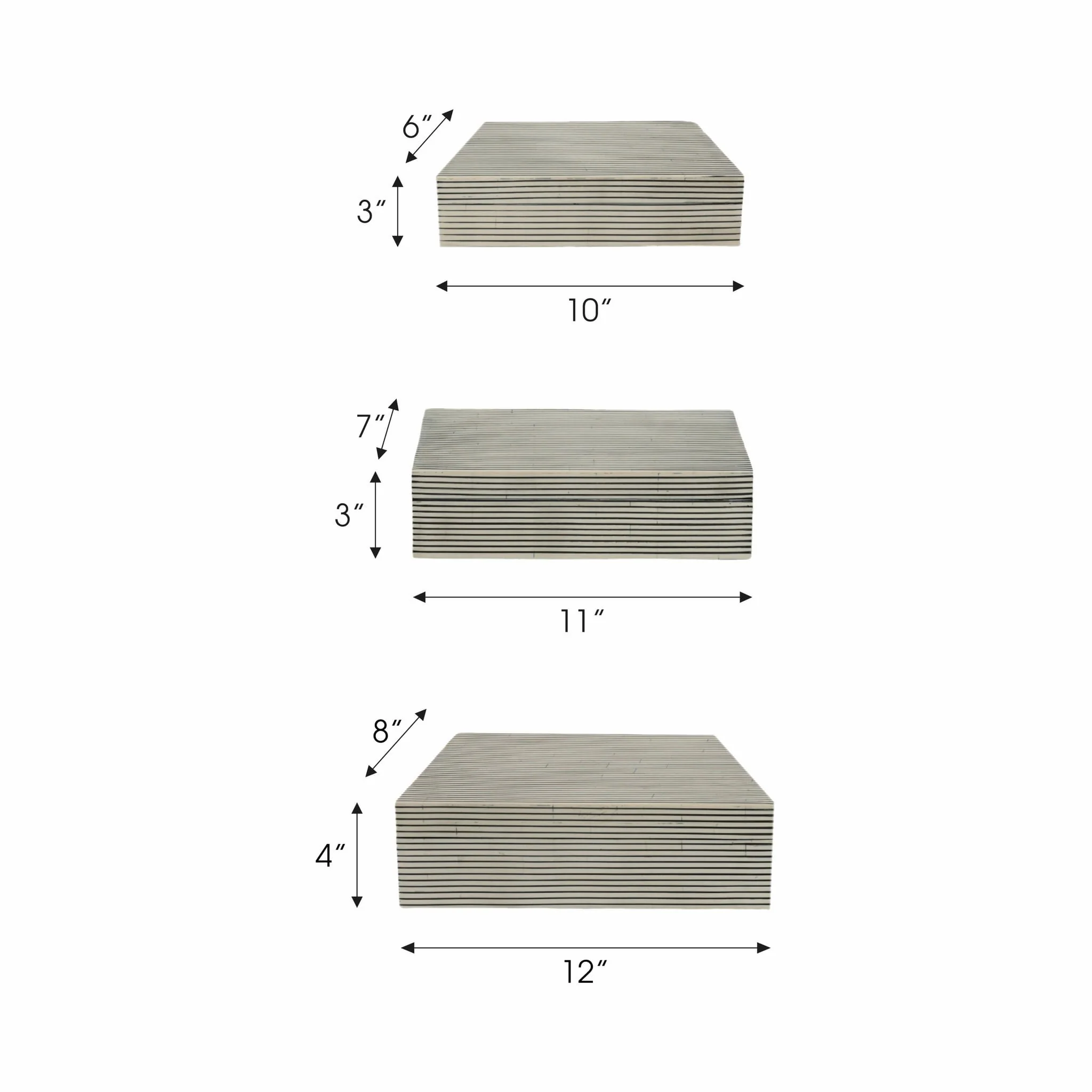 Resin S/3 10/11/12" Ridged Boxes, White - Image 9