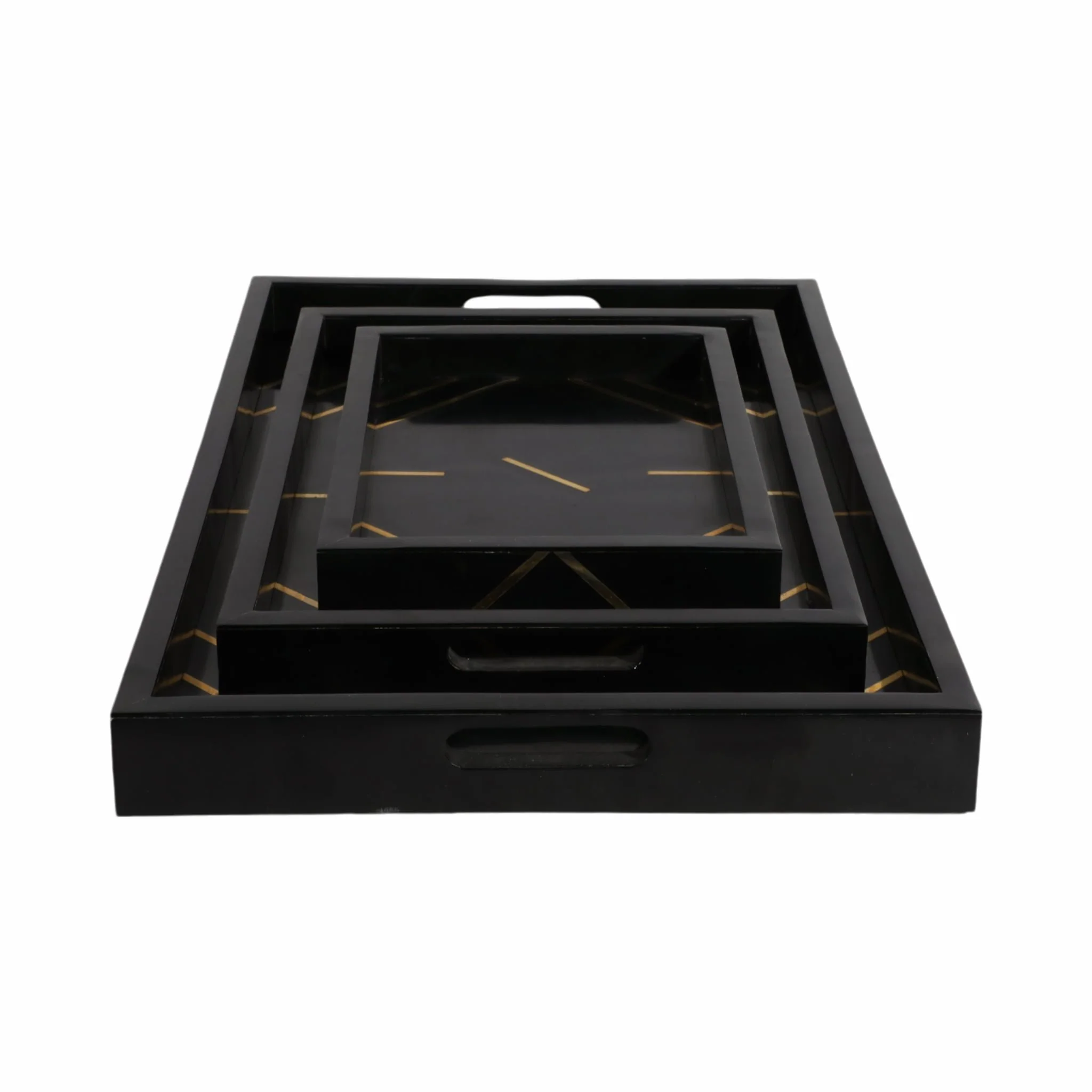 Resin,s/3 13/18/24",brss Inlay Rectangle Tray,blk - Image 3