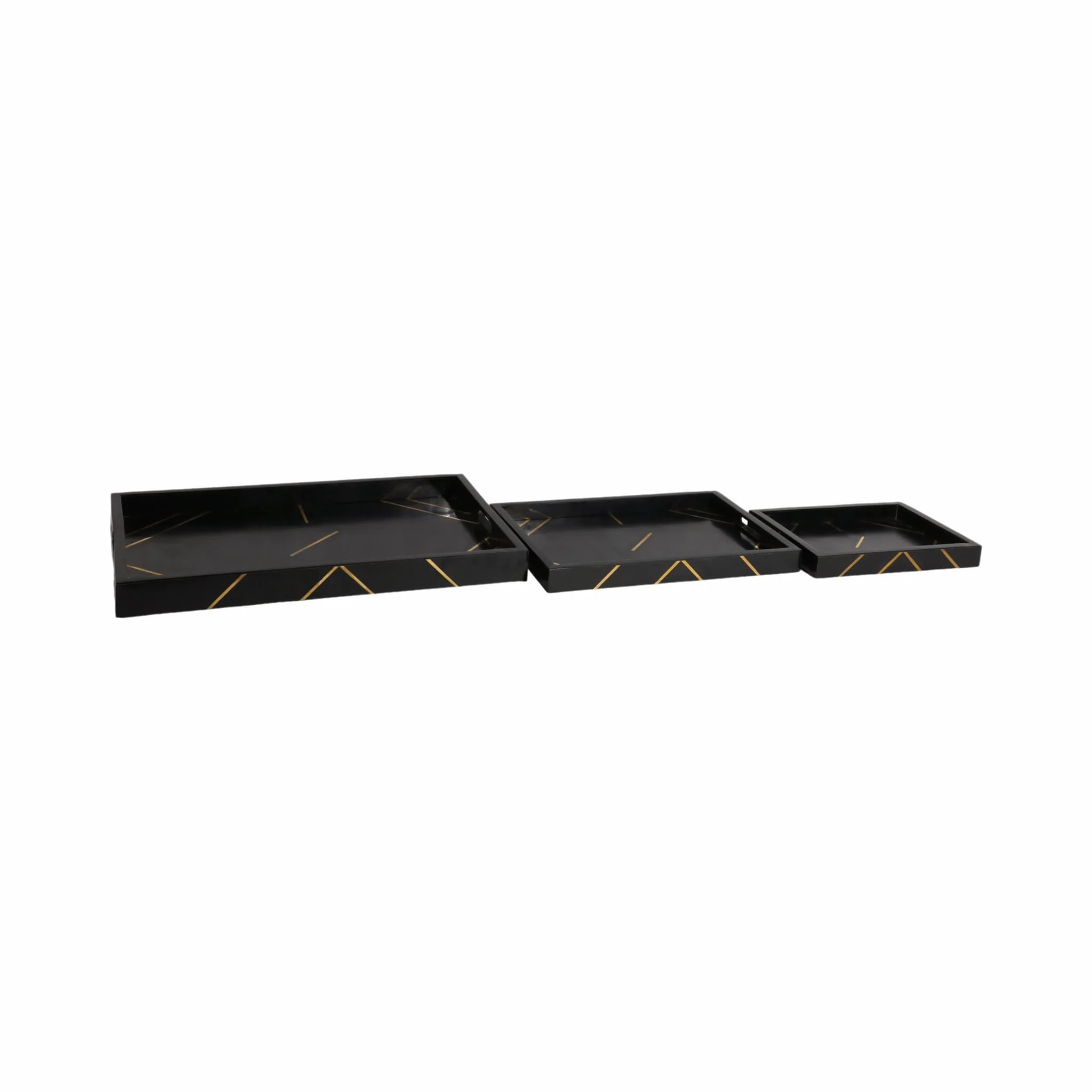 Resin,s/3 13/18/24",brss Inlay Rectangle Tray,blk - Image 6