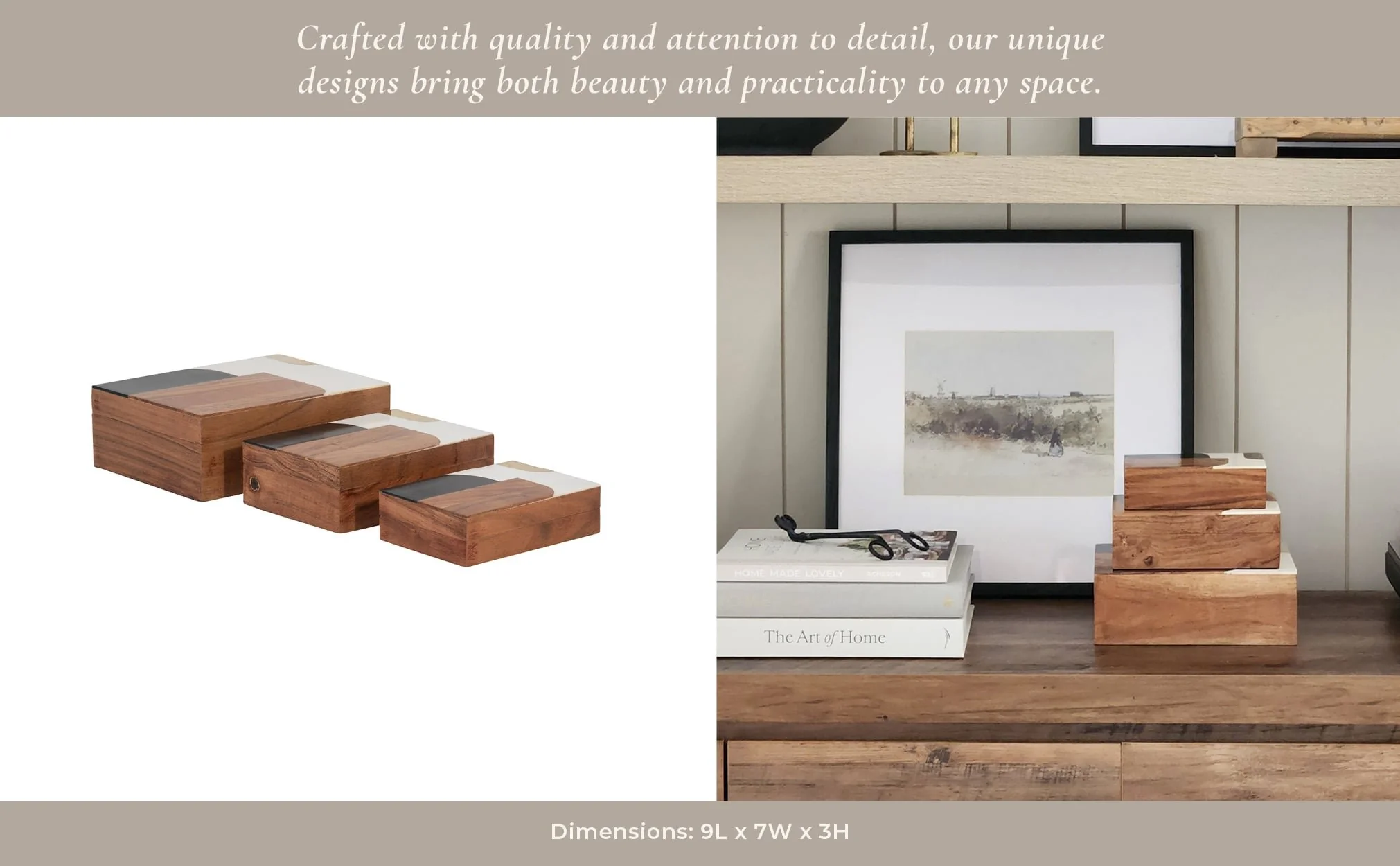 Resin, S/3 6/7/9" Mid-century Boxes, Multi - Image 14