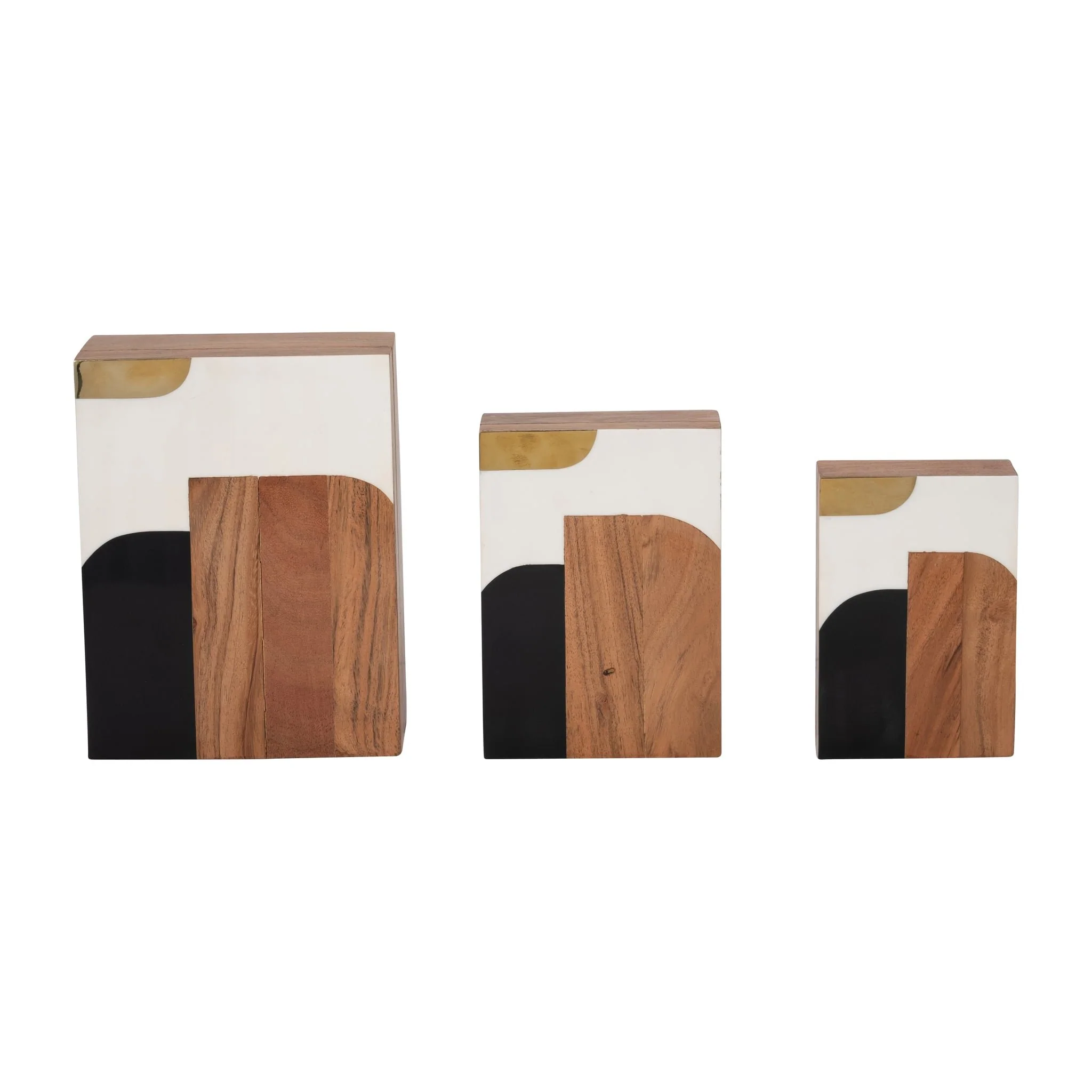 Resin, S/3 6/7/9" Mid-century Boxes, Multi - Image 8