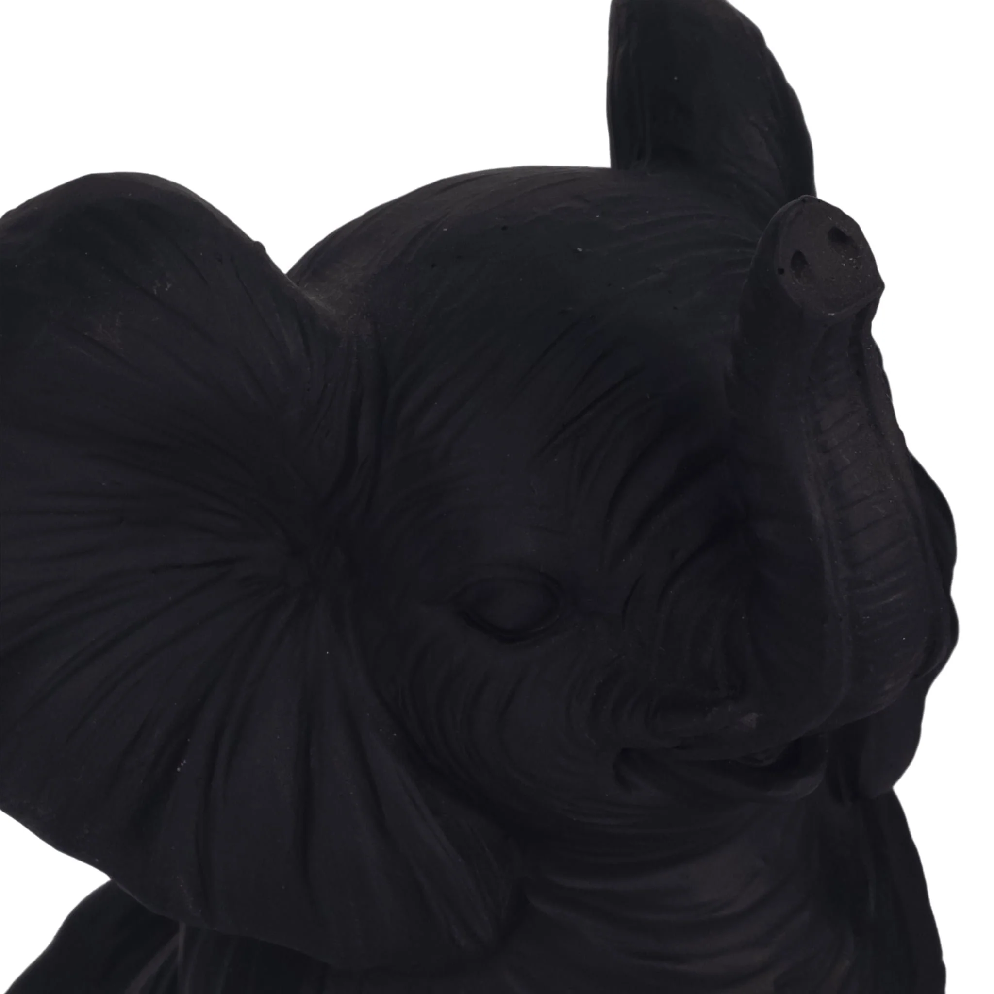 Resin S/3 6" Stone Look Yoga Elephant, Antique Blk - Image 5