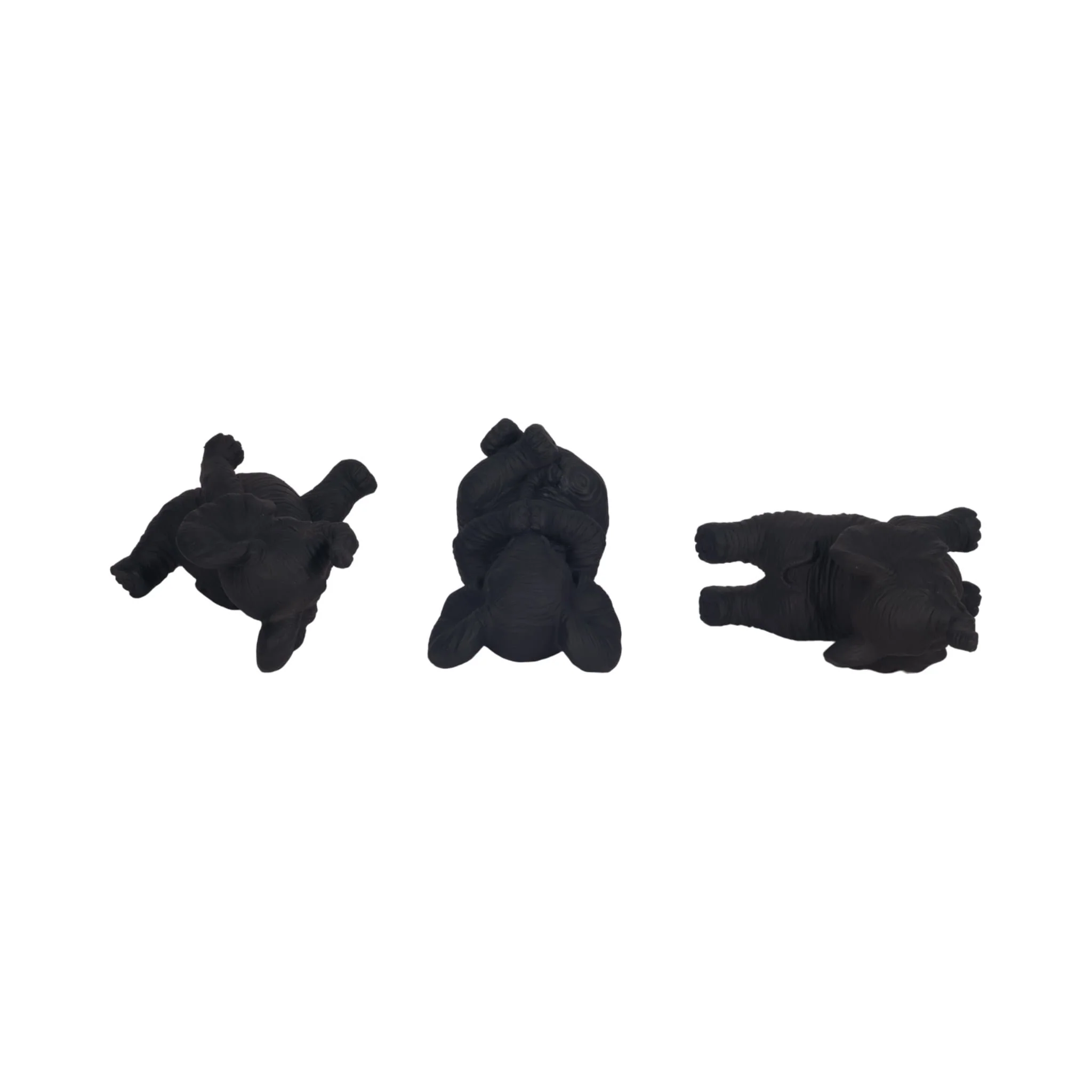 Resin S/3 6" Stone Look Yoga Elephant, Antique Blk - Image 6