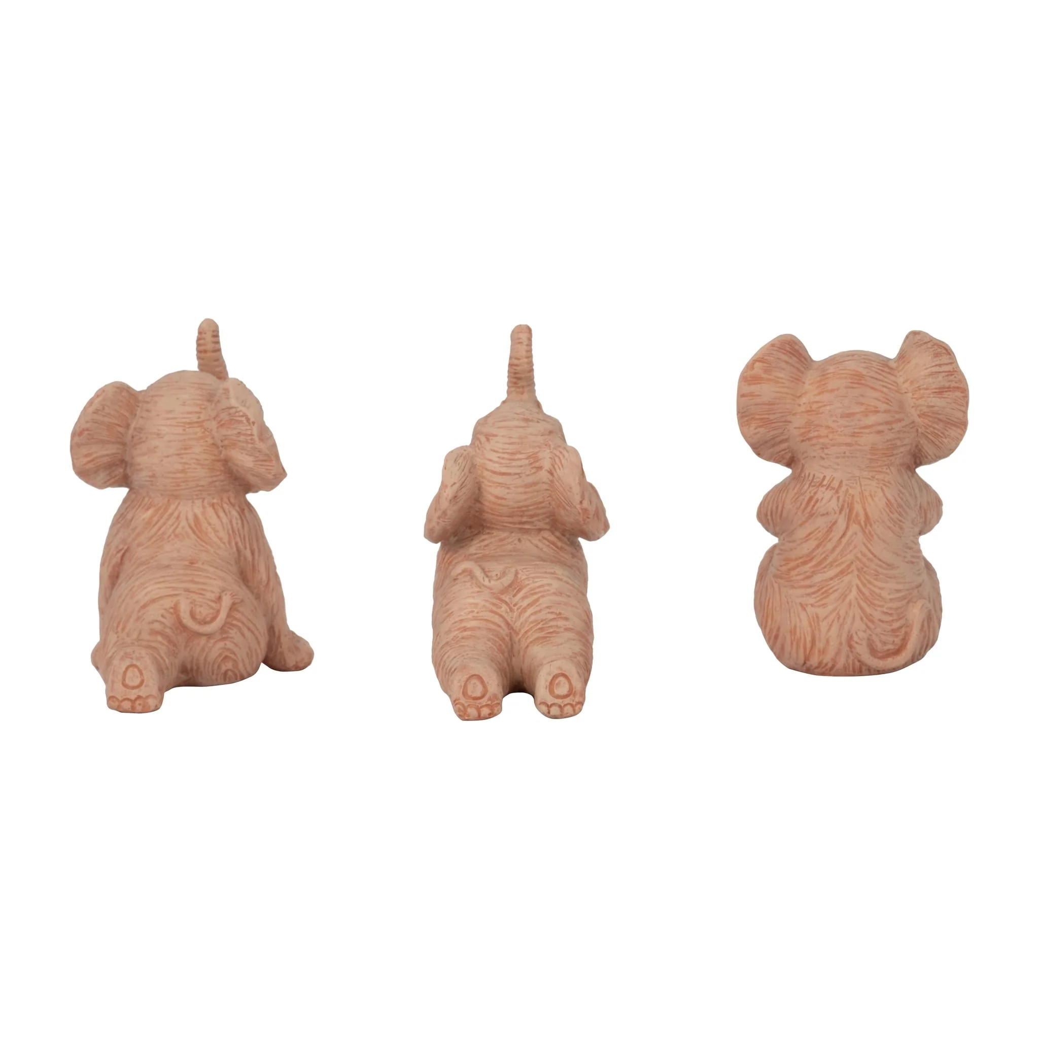 Resin, S/3 6" Stone Look Yoga Elephant, Natural - Image 4