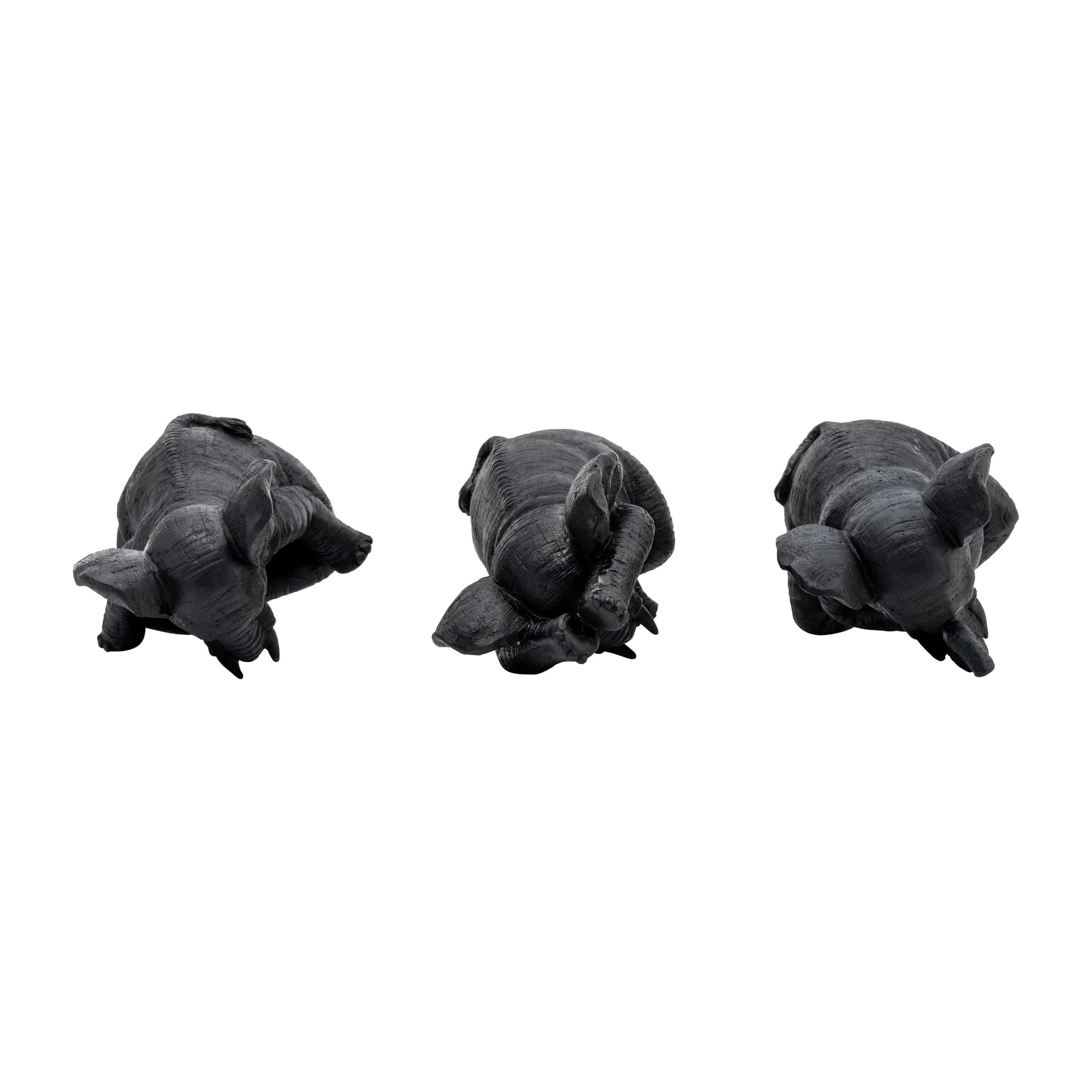 Resin, S/3, 8"h, Yoga Elephants, Blk - Image 5