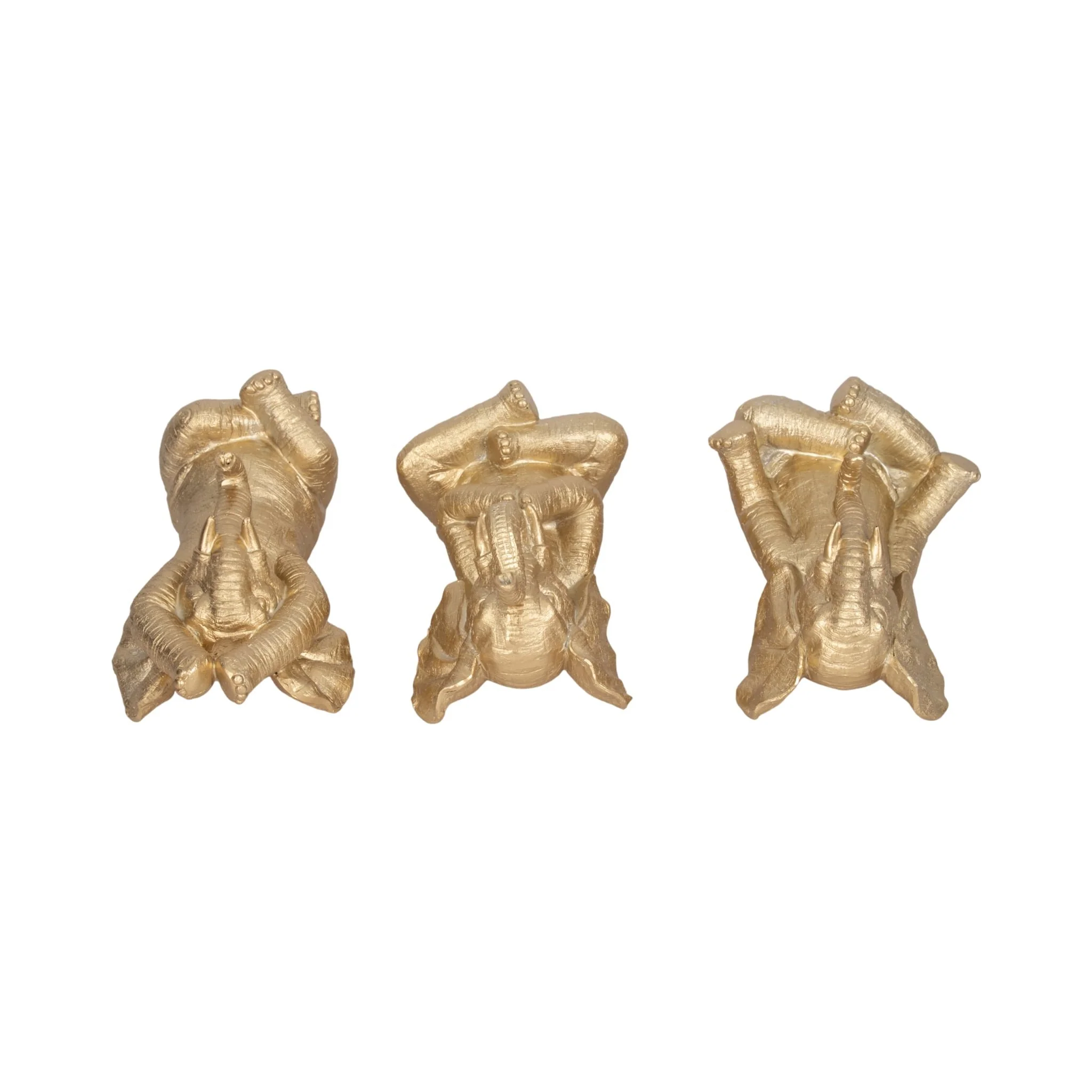 Resin, S/3, 8"h, Yoga Elephants, Gd - Image 6