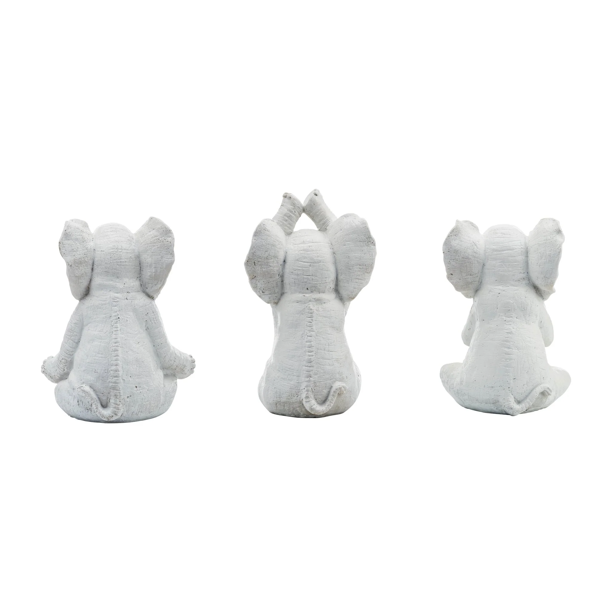 Resin, S/3, 8"h, Yoga Elephants, Wt - Image 4