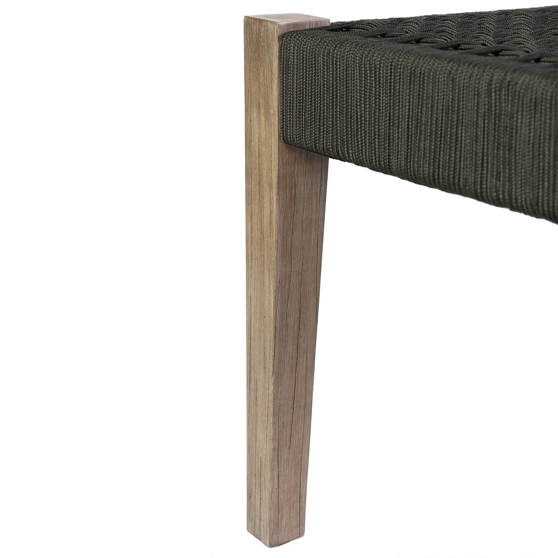 Rhett Indoor Outdoor Dining Bench in Eucalyptus Wood and Charcoal Rope - Image 5