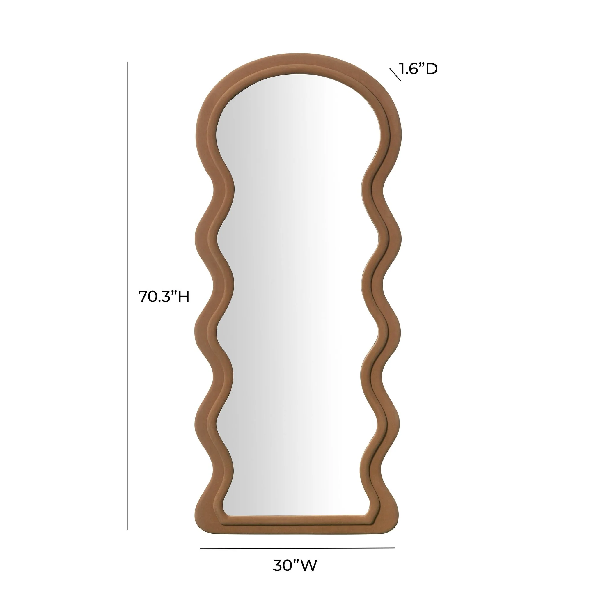 Rhodes Cinnamon Velvet 70 inch Floor Mirror - Image 6