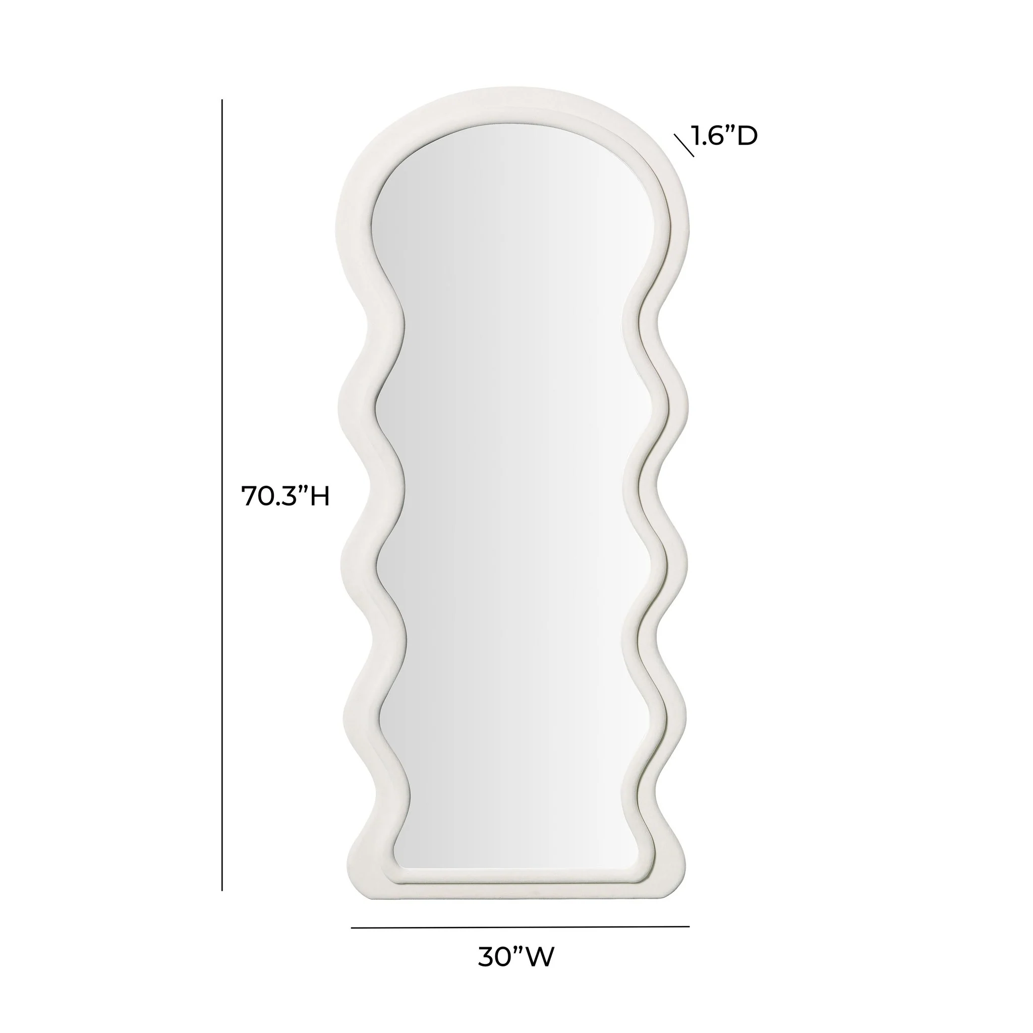 Rhodes Cream Velvet 70 inch Floor Mirror - Image 6