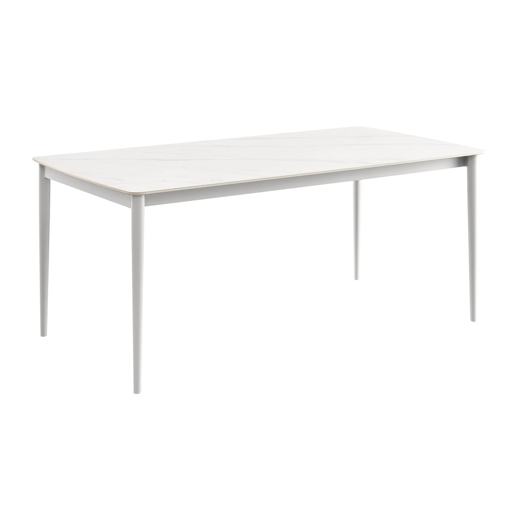 Rhodes Outdoor Patio 7 Piece Dining Set in Aluminum with Sintered Stone and Gray Cushions - Image 5