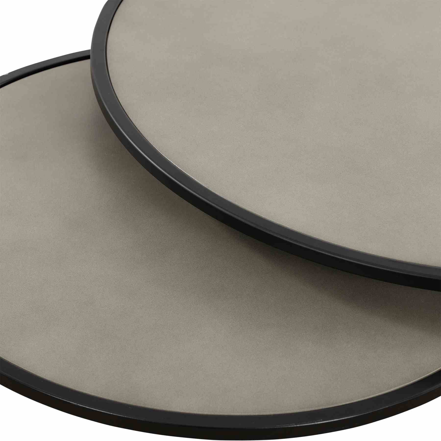 Rina Concrete and Black Metal 2 Piece Nesting Coffee Table Set - Image 4