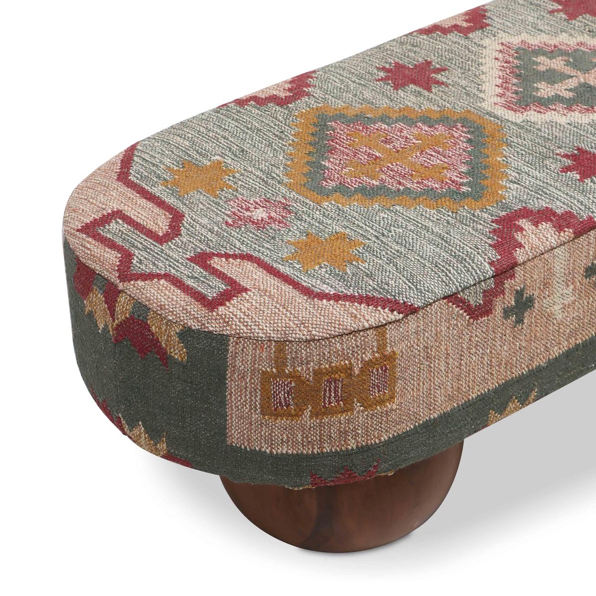 Rizi Textured Wool Upholstered Bench - Image 4