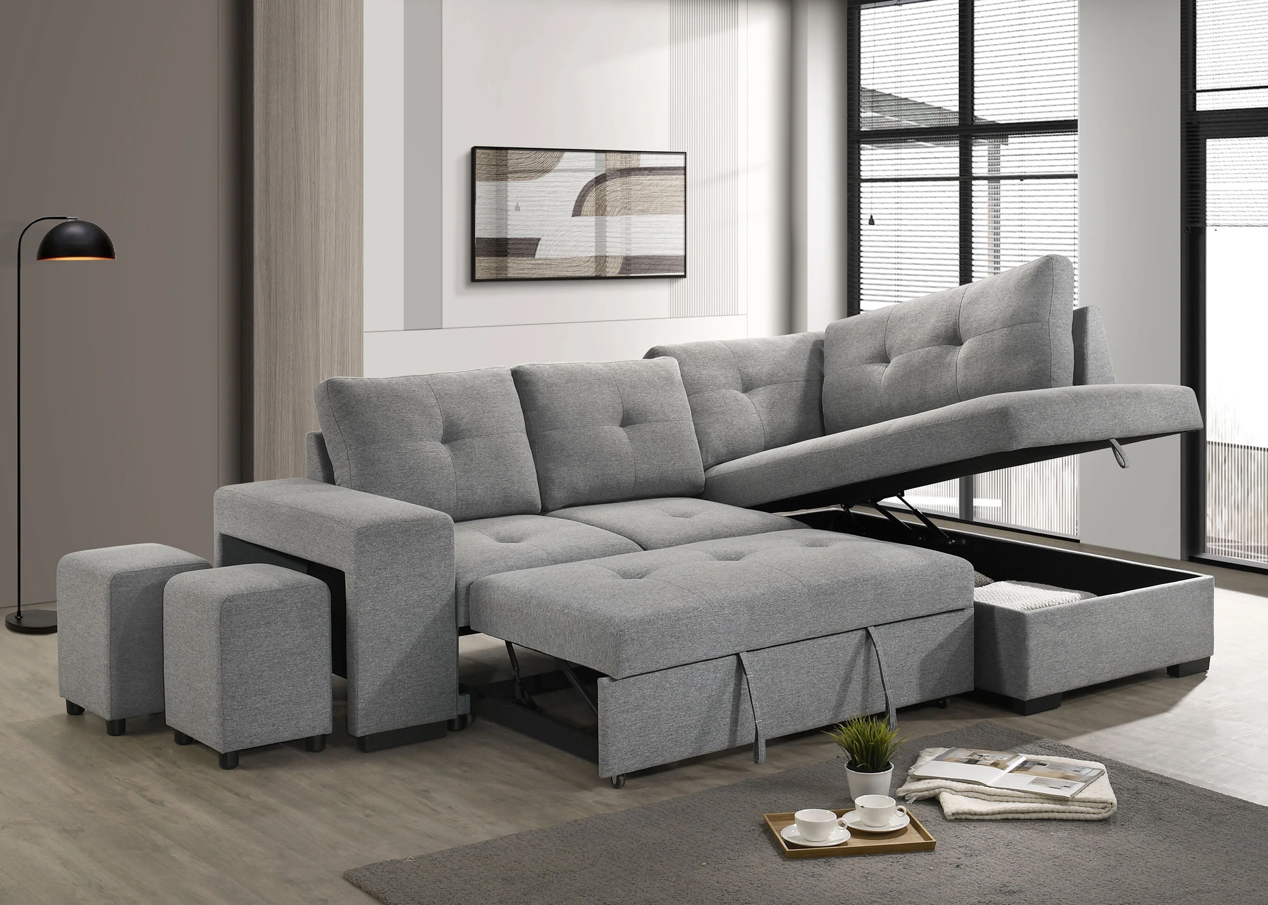 Roanne Pull-Out Sleeper Sectional Sofa - Image 5
