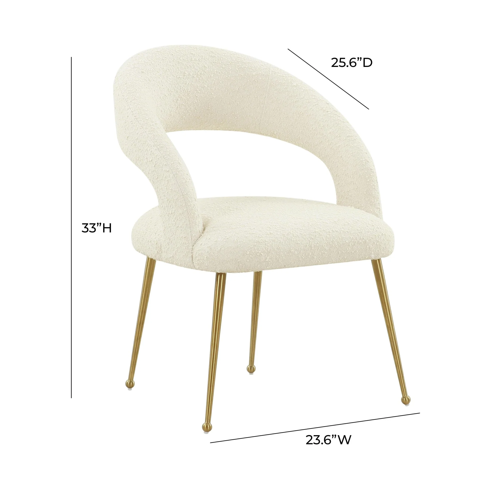 Rocco Cream Performance Boucle Dining Chair - Image 6