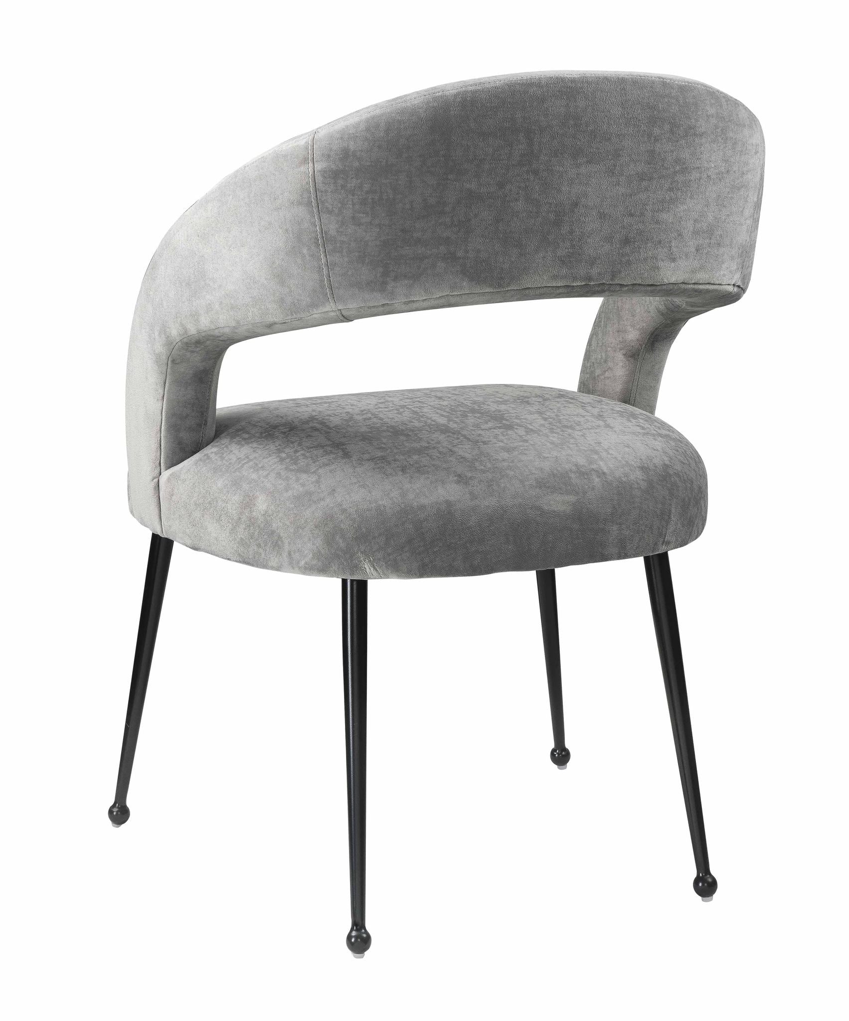 Rocco Slub Grey Dining Chair - Image 4