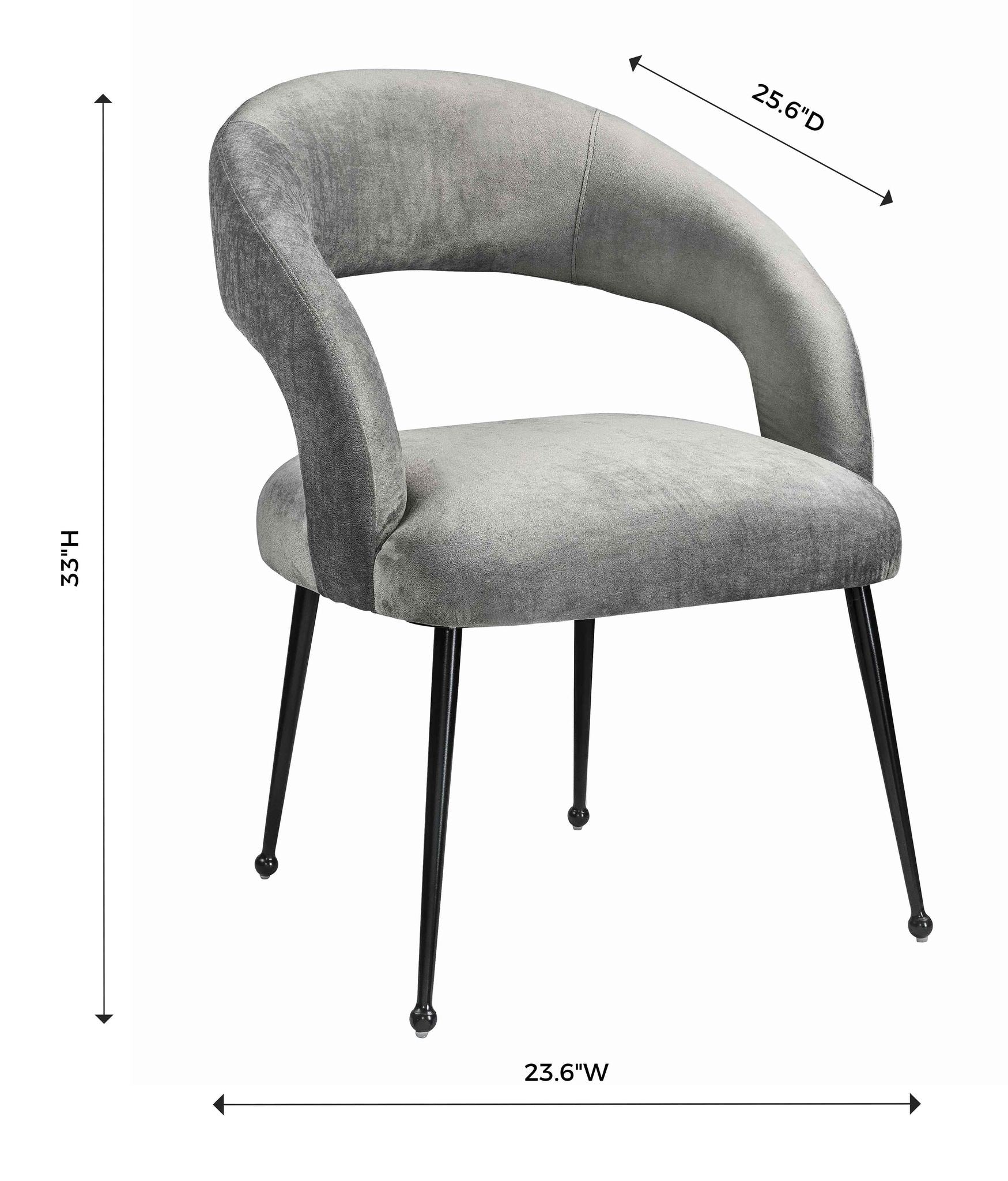 Rocco Slub Grey Dining Chair - Image 6