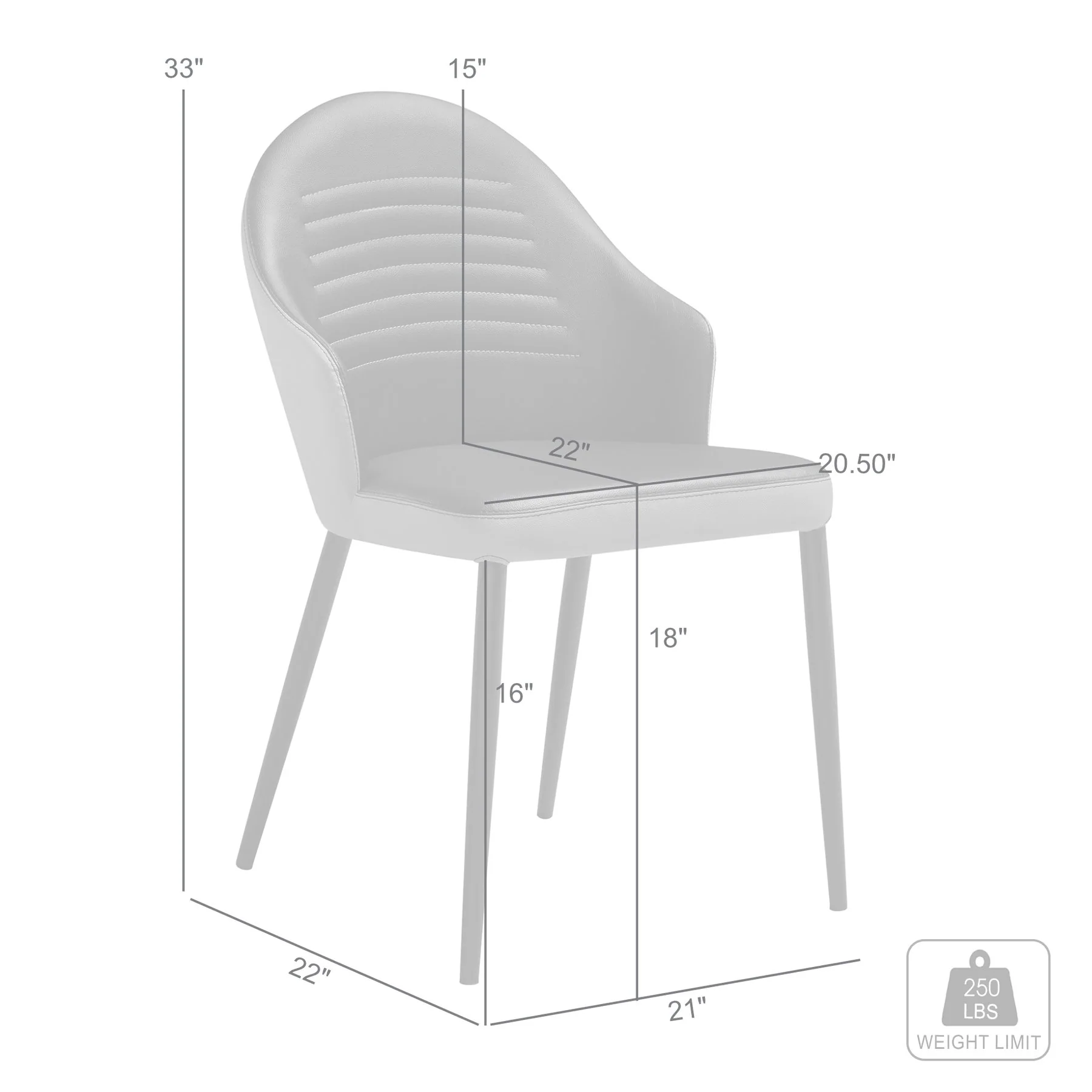 Rocco Upholstered Dining Chair in Taupe Gray and Black Faux Leather with Black Metal Legs - Set of 2 - Image 10