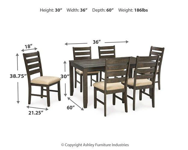 Rokane Dining Table and Chairs (Set of 7) - Image 7