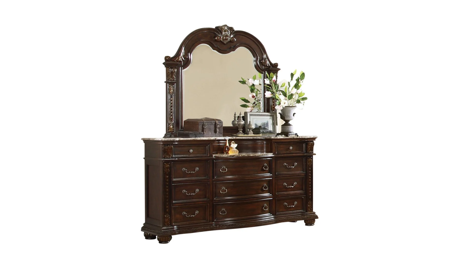 Roma 4 Pc Queen Bed Dark Walnut - Image 12