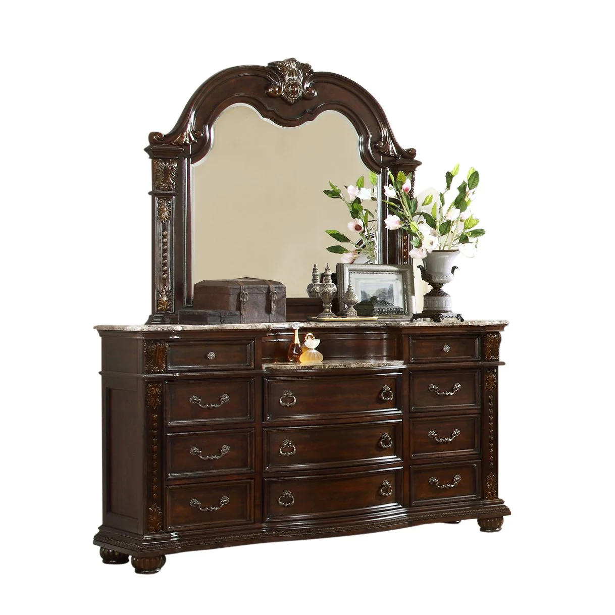 Roma 5 Pc Queen Bed Dark Walnut - Image 7