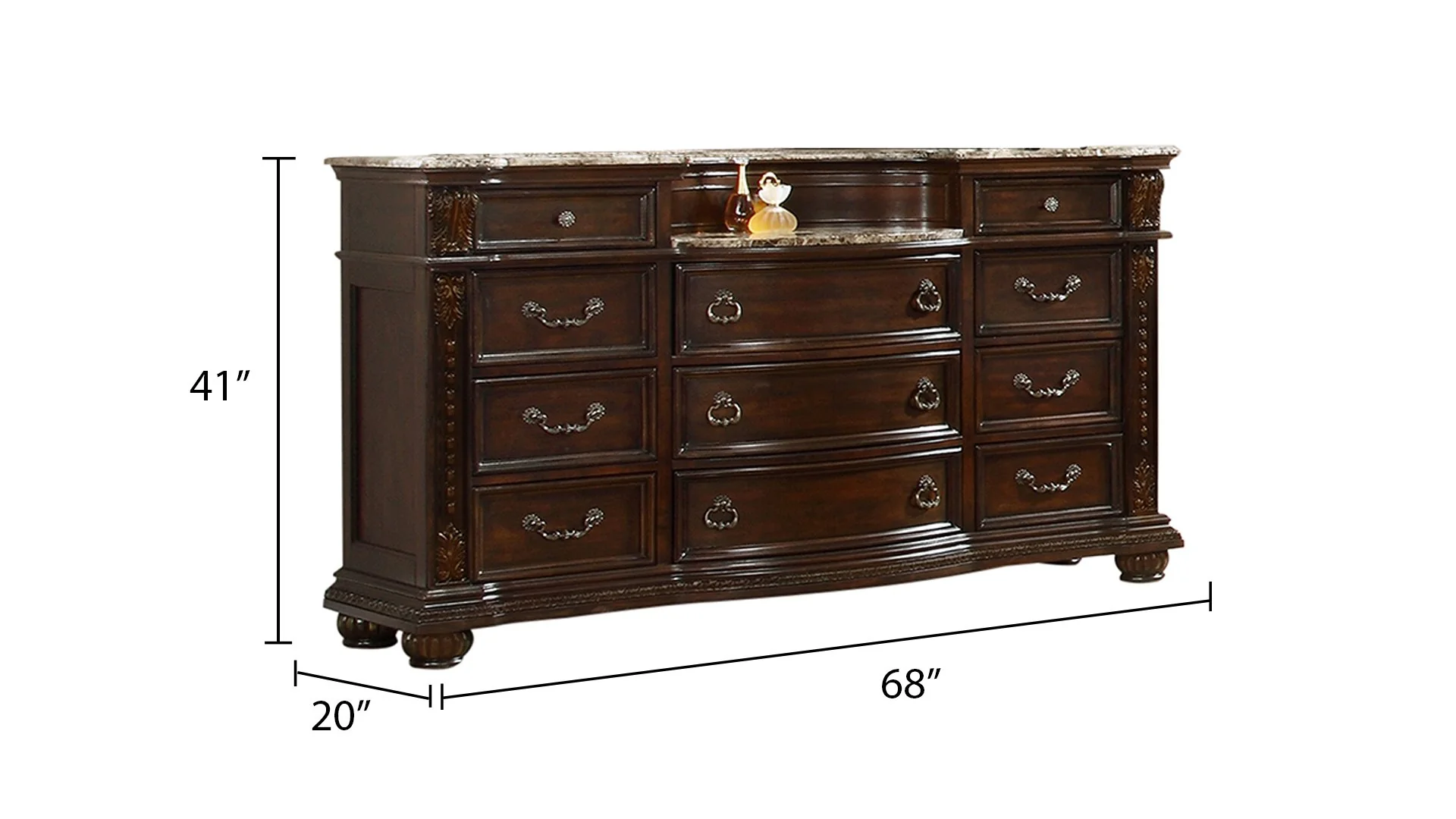 Roma 5 Pc Queen Bed Dark Walnut - Image 9