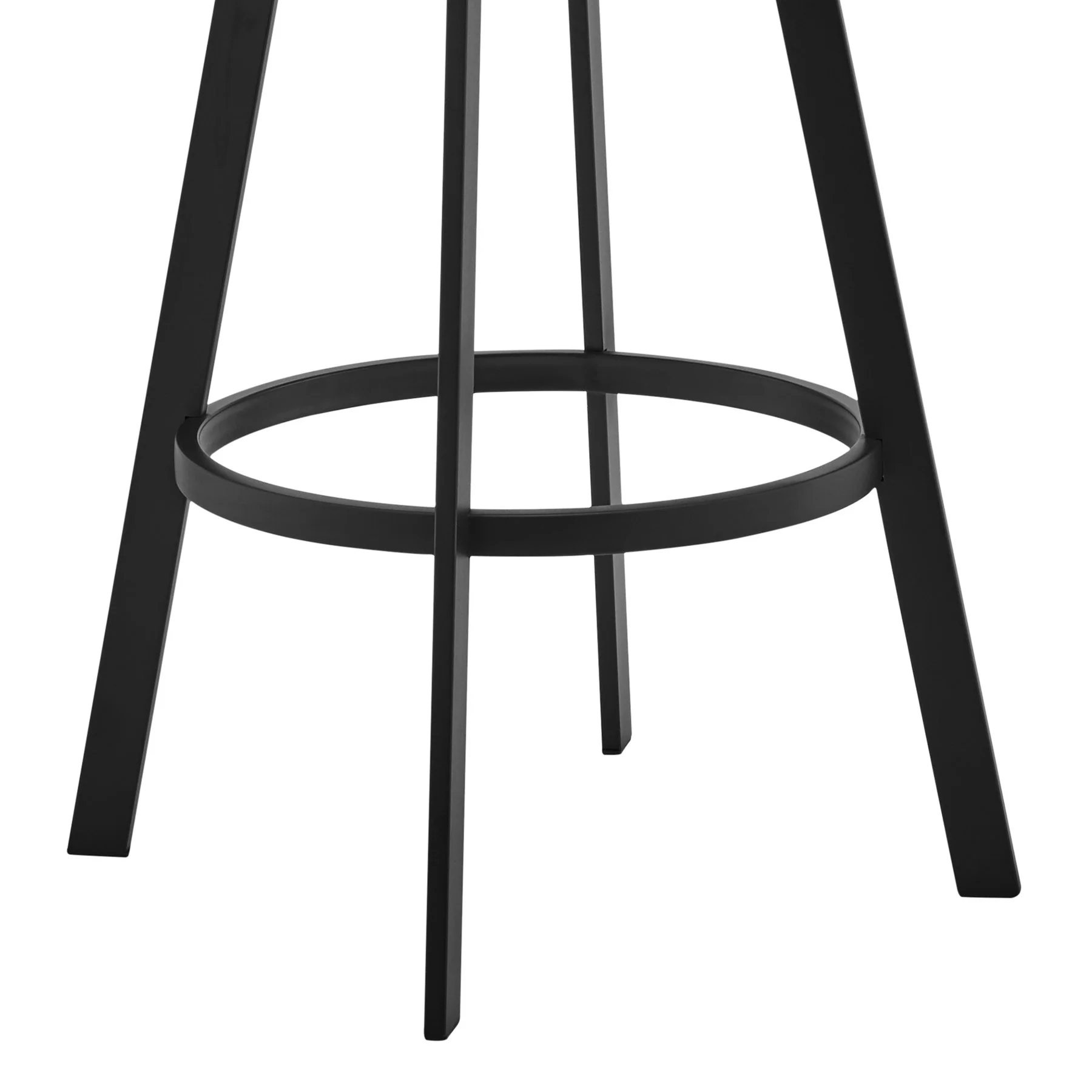 Roman 30" Gray Faux Leather and Black Metal Swivel Bar Stool - Image 6