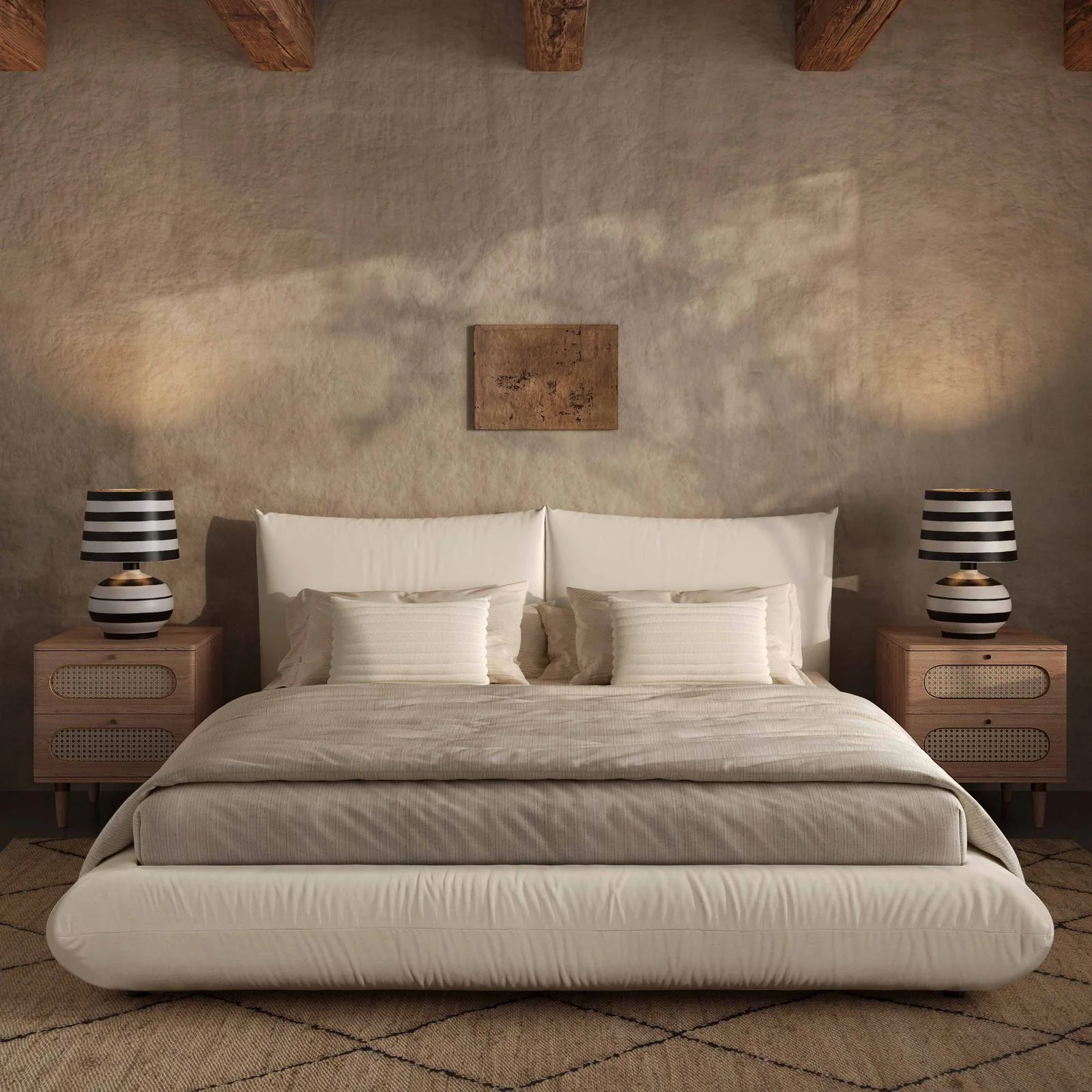 Romp Cream 100% Recycled Linen King Bed - Image 3