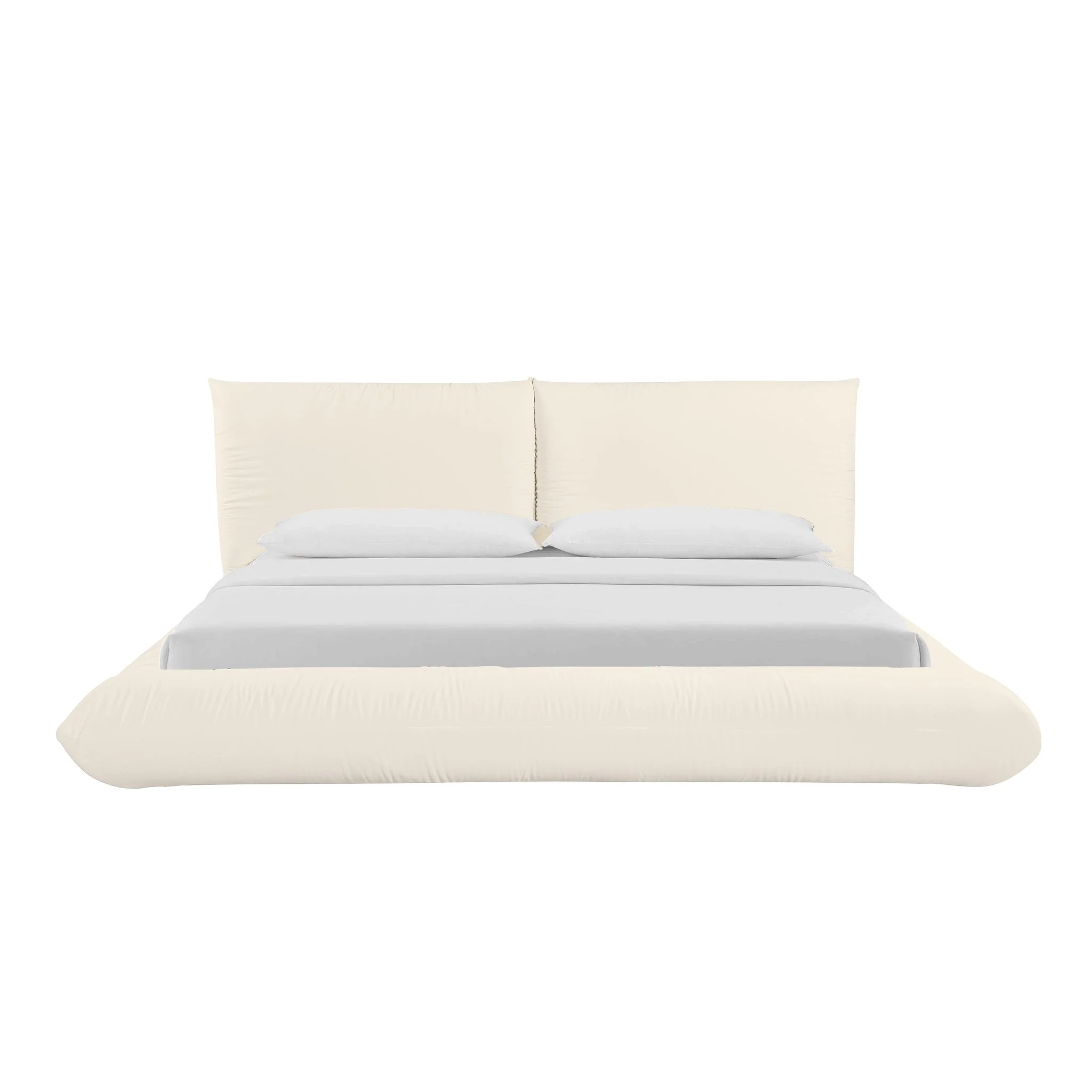 Romp Cream 100% Recycled Linen King Bed - Image 4