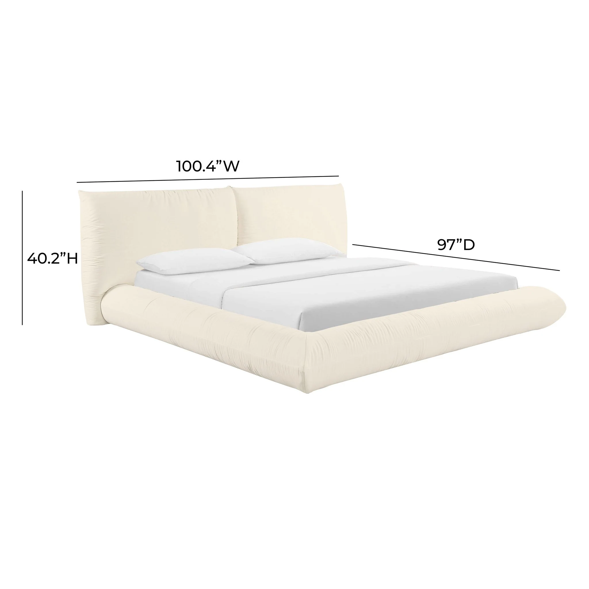 Romp Cream 100% Recycled Linen King Bed - Image 7