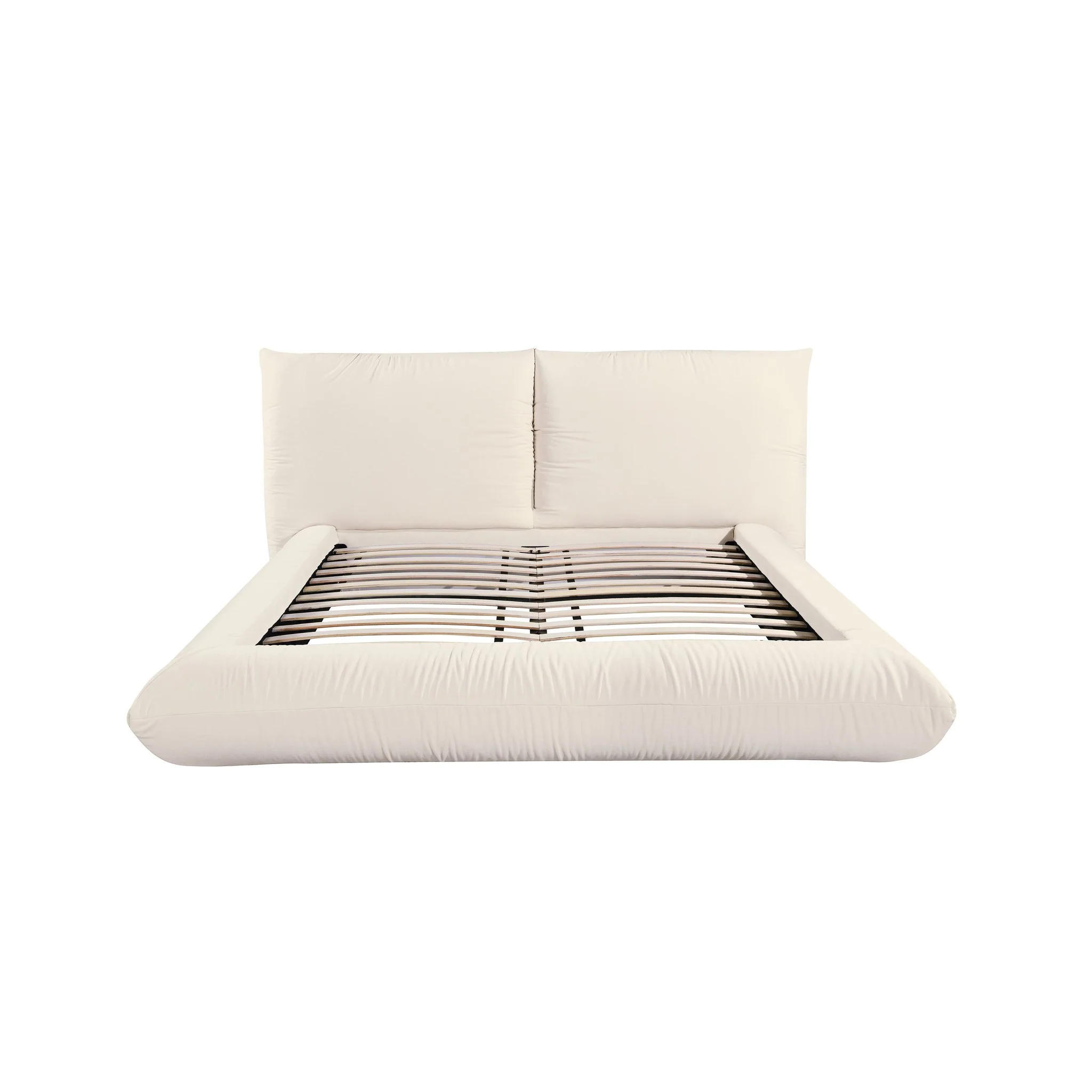 Romp Cream 100% Recycled Linen Queen Bed - Image 4
